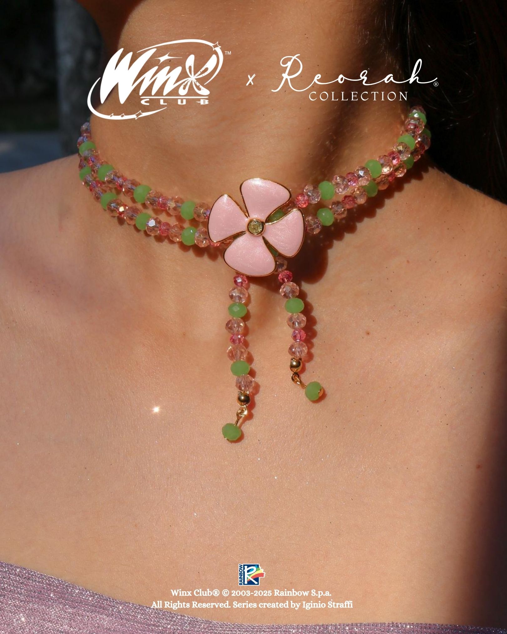 Winx Club® Flora Flower Boncuklu Choker Kolye