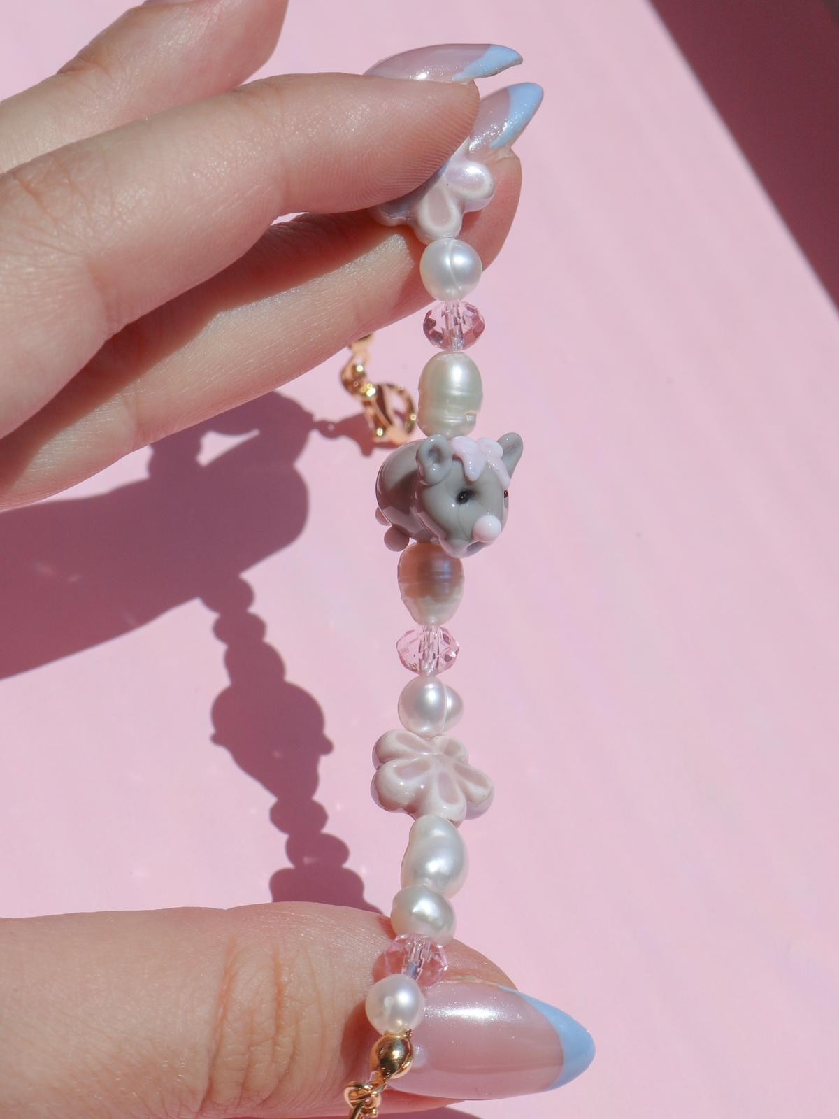 Cute Hamster Pearl Bracelet