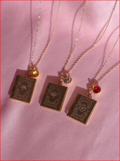 12 Princess Book Cover Steel Necklace