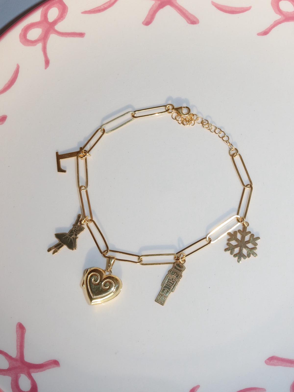 Clara & the Nutcracker Letter Locket 925 Silver Bracelet