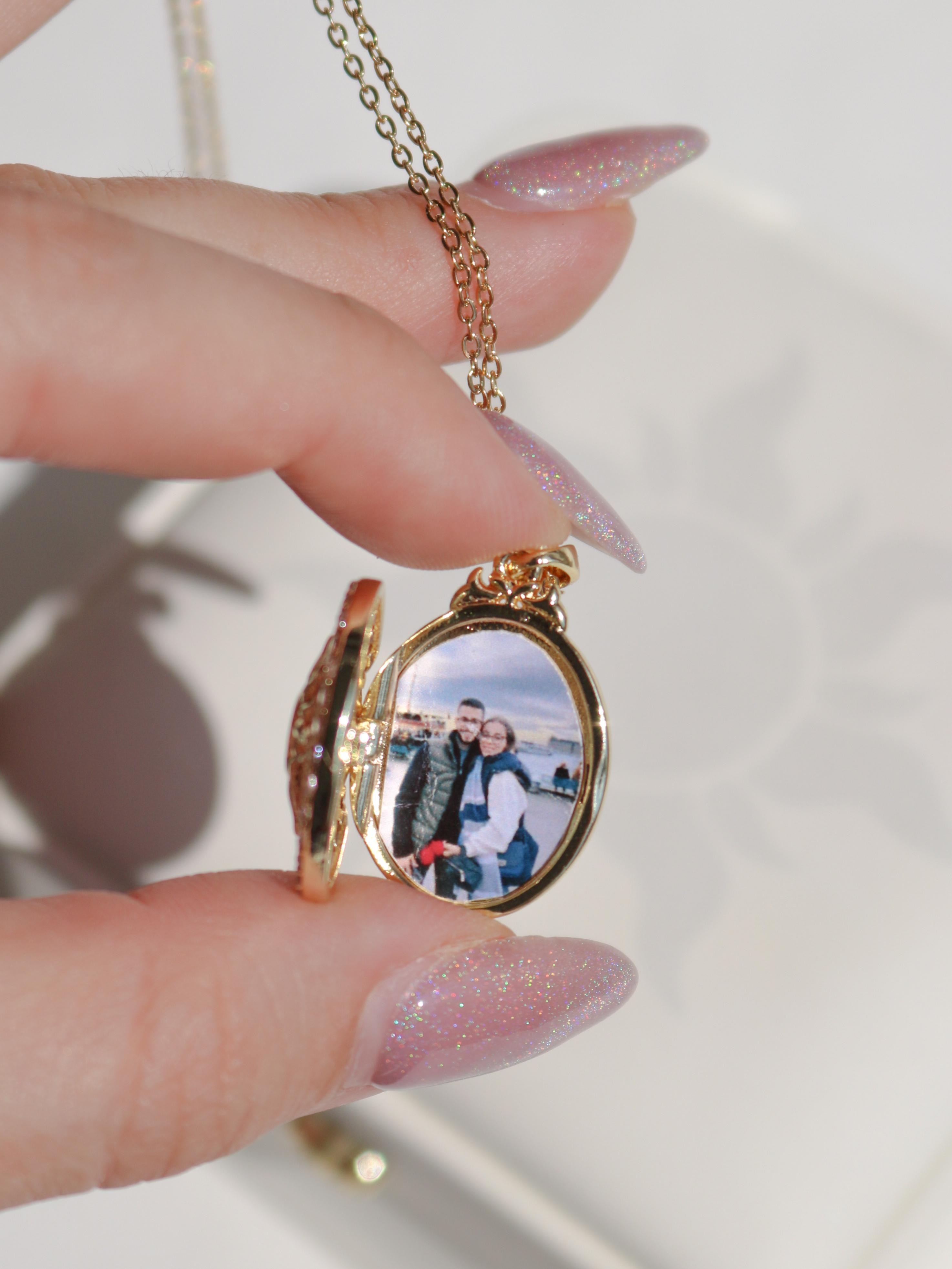 Solar Flame Kişiye Özel Fotoğraflı Locket Çelik Kolye