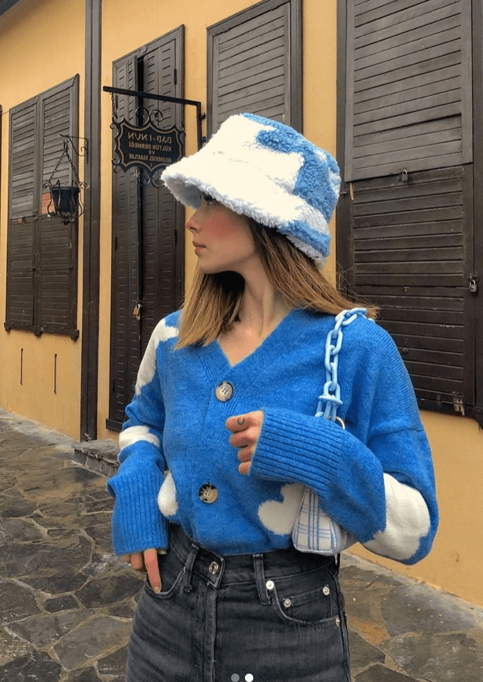 Cloud Pattern Plush Hat