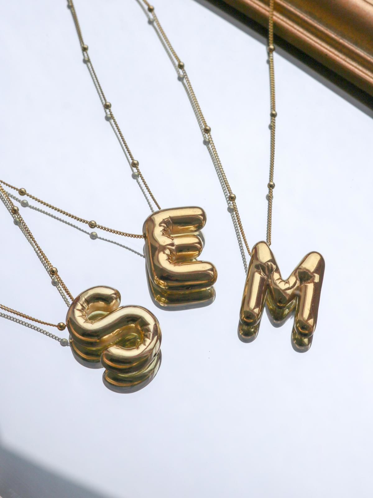 Balloon Letter Necklace 925 Silver