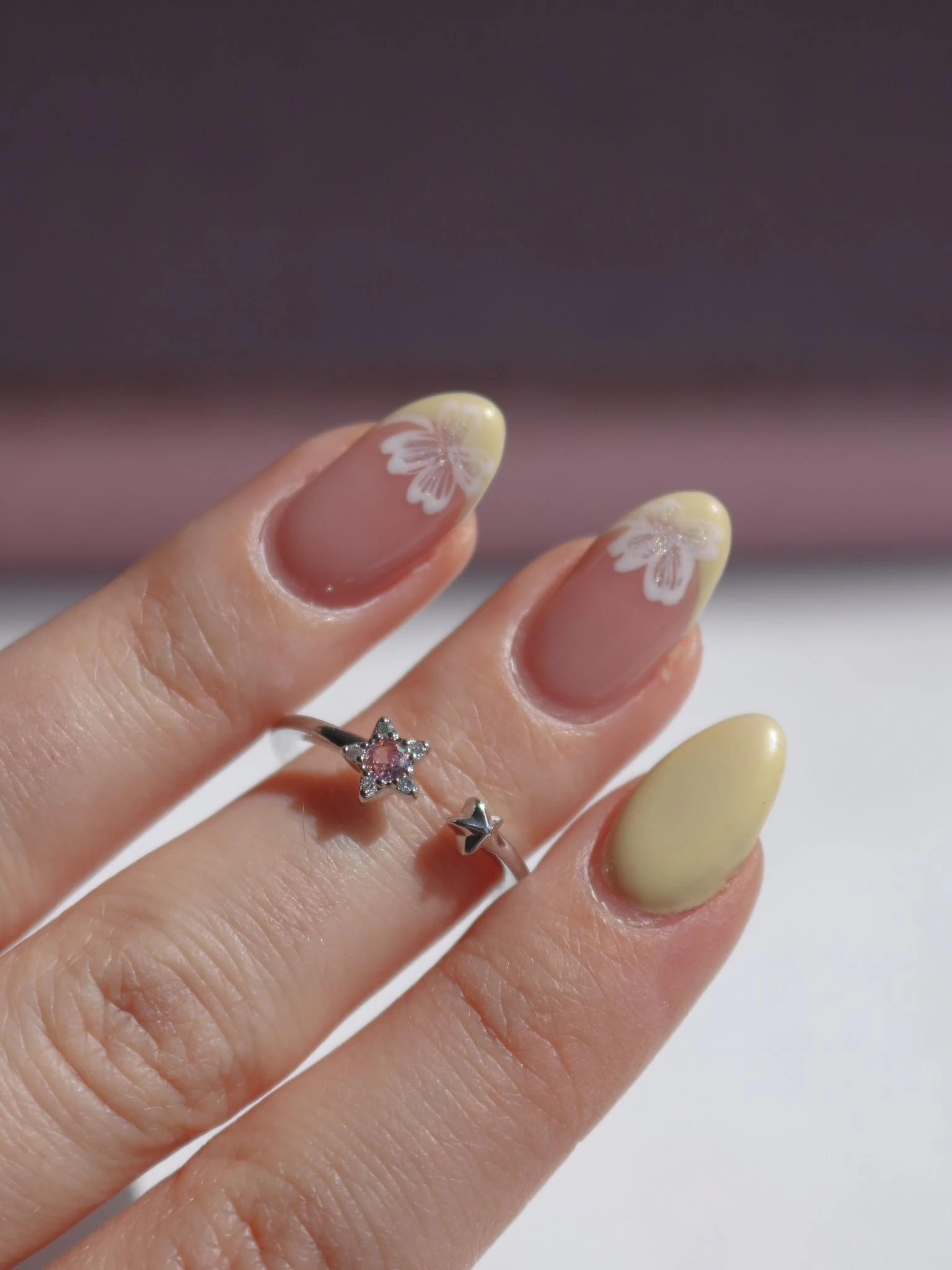 Double Pink Star Yüzük