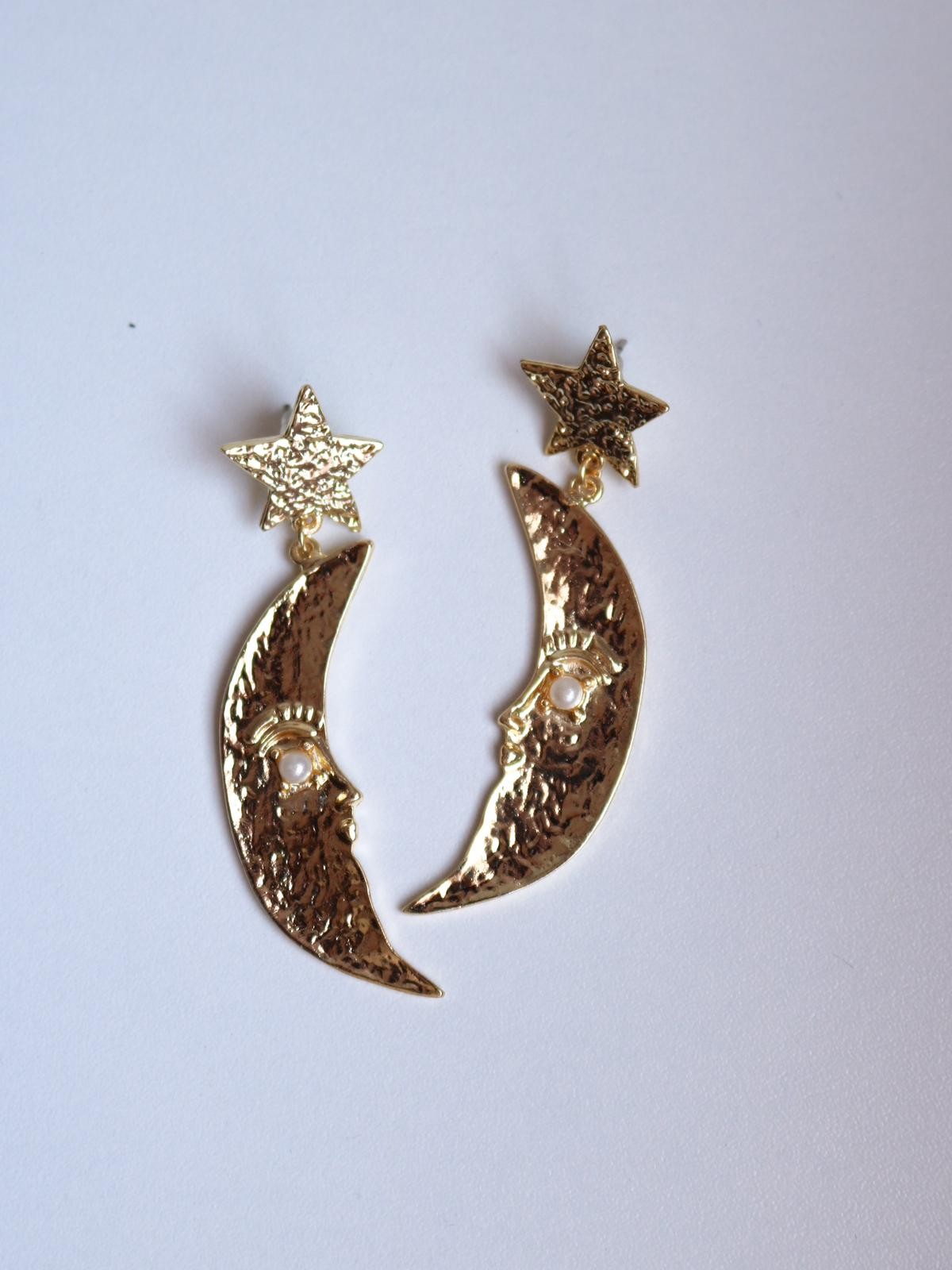 Pearl of Moon and Star Küpe