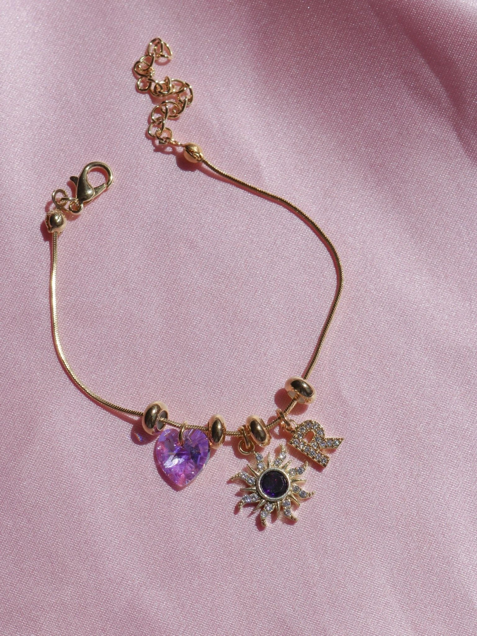 Rapunzel Sun Letter Charm Bracelet