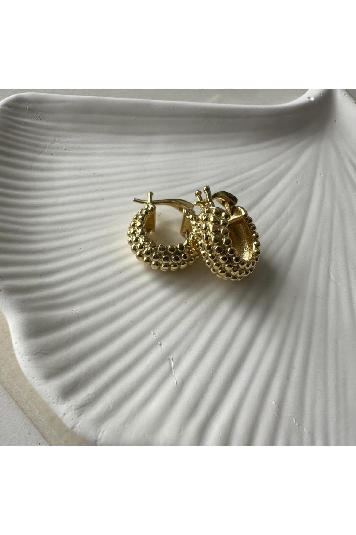 Bombe Patterned Steel Earrings - Gold