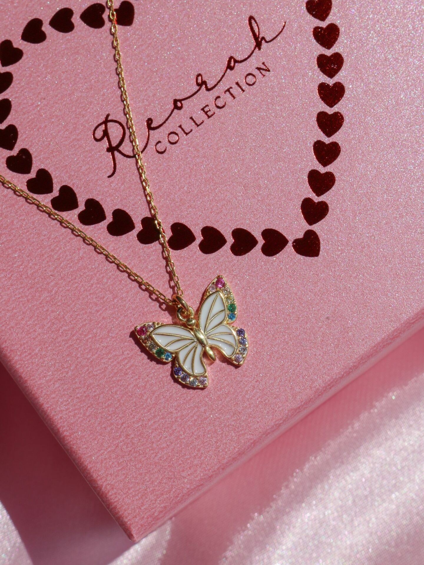 Rainbow Butterfly 925 Silver Necklace