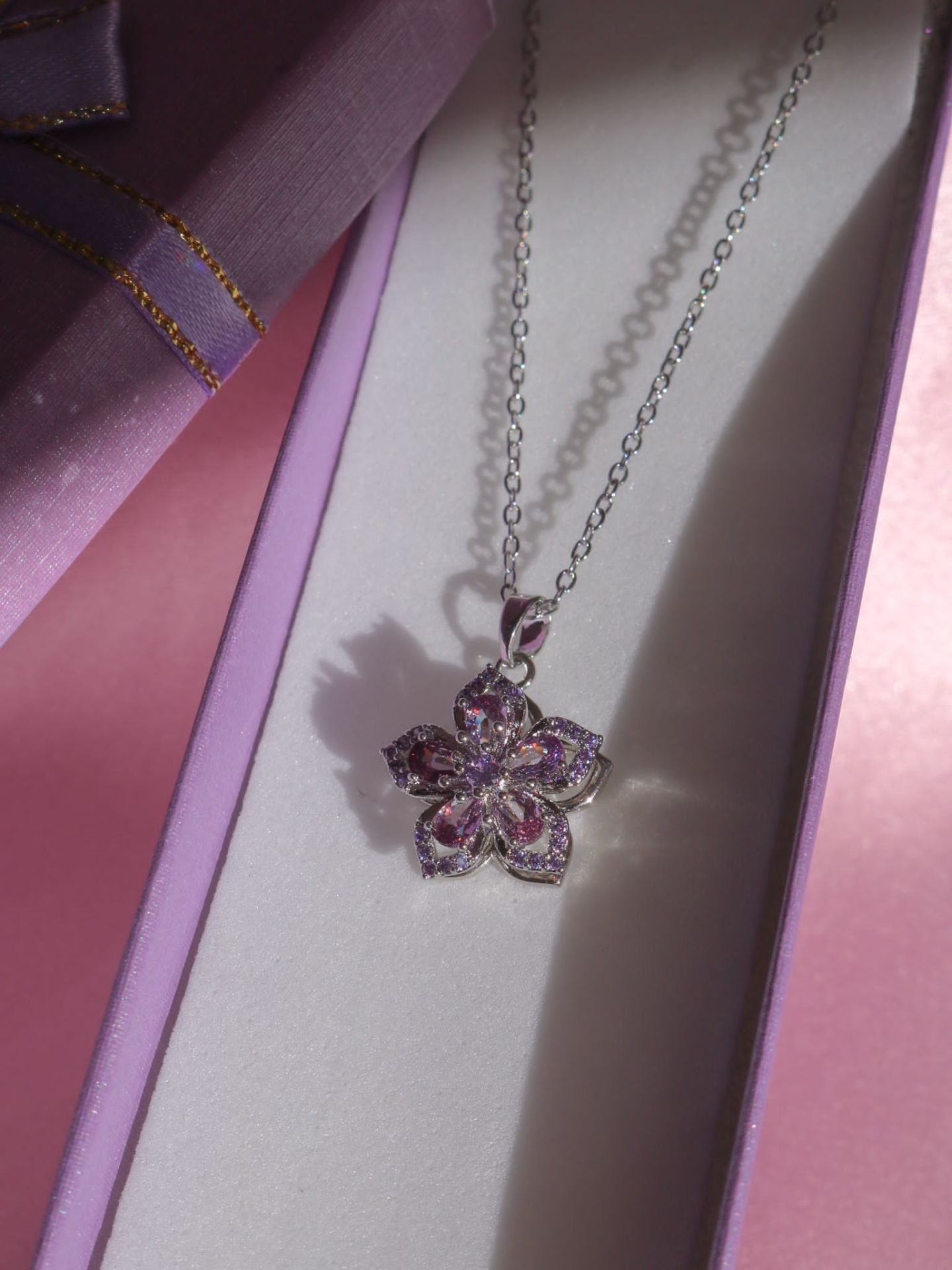 Rapunzel Flower Fidget Steel Necklace