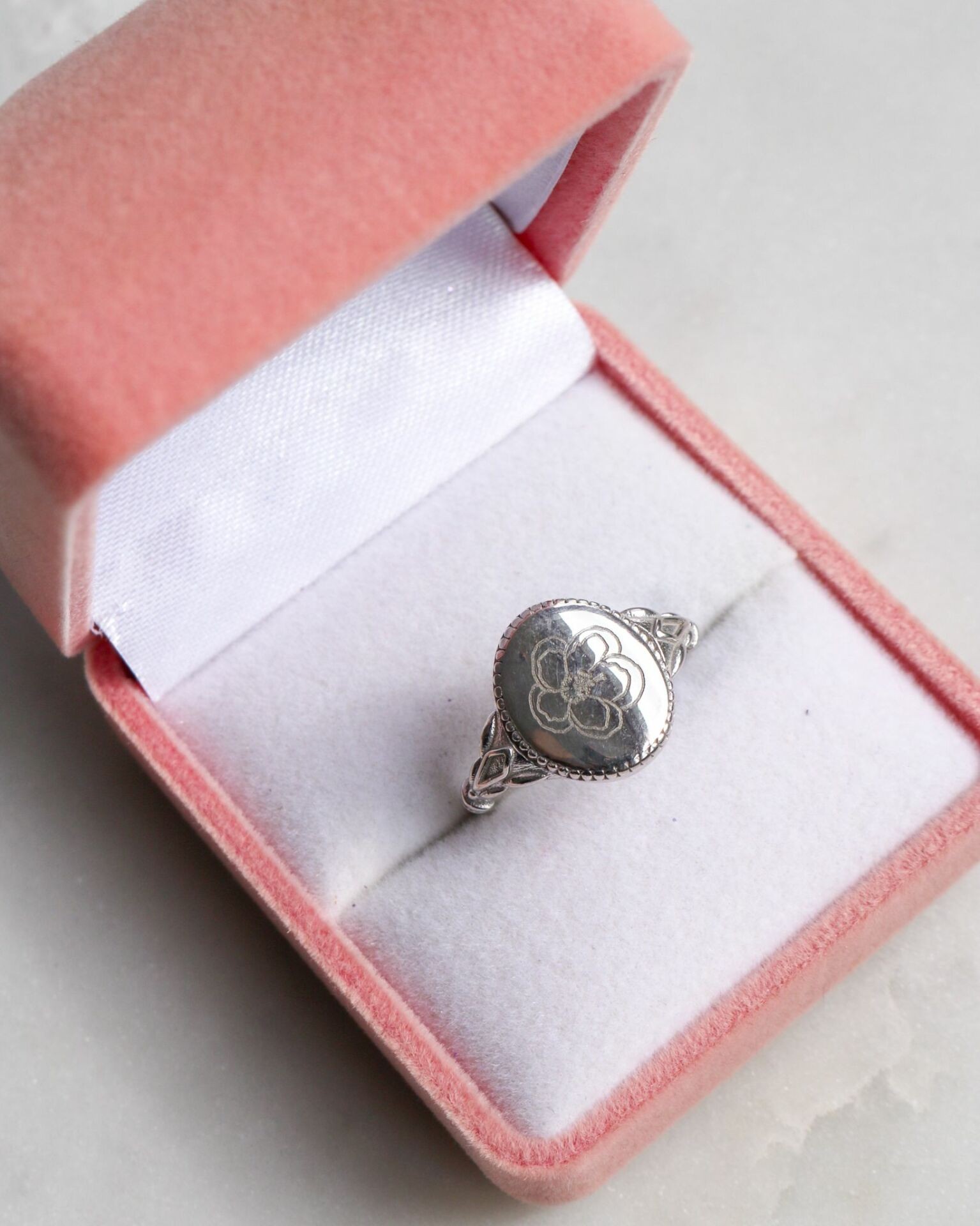 12 Princess Birth Flowers 925 Silver Ring