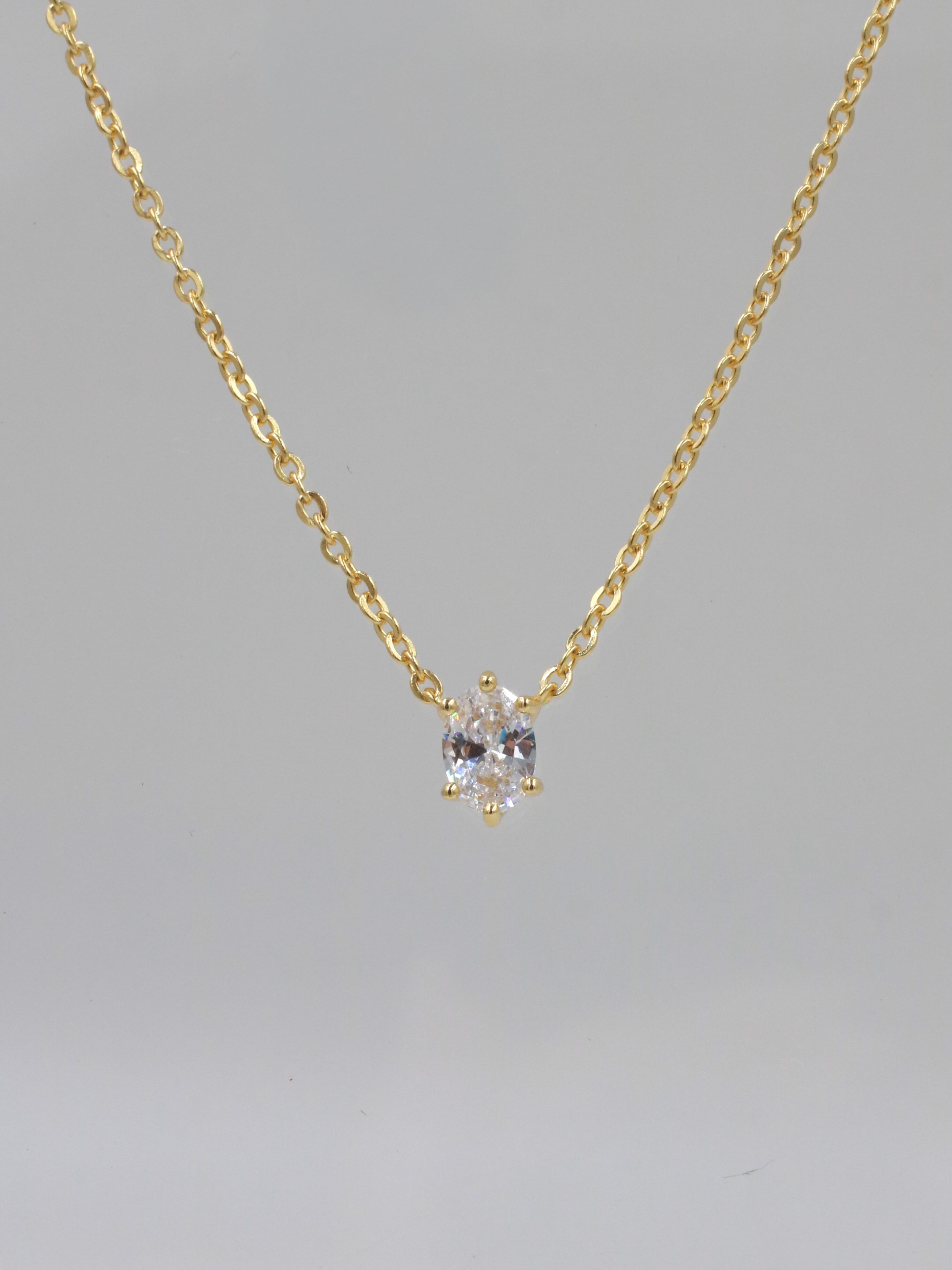 Minimal Stone Spark 925 Silver Necklace