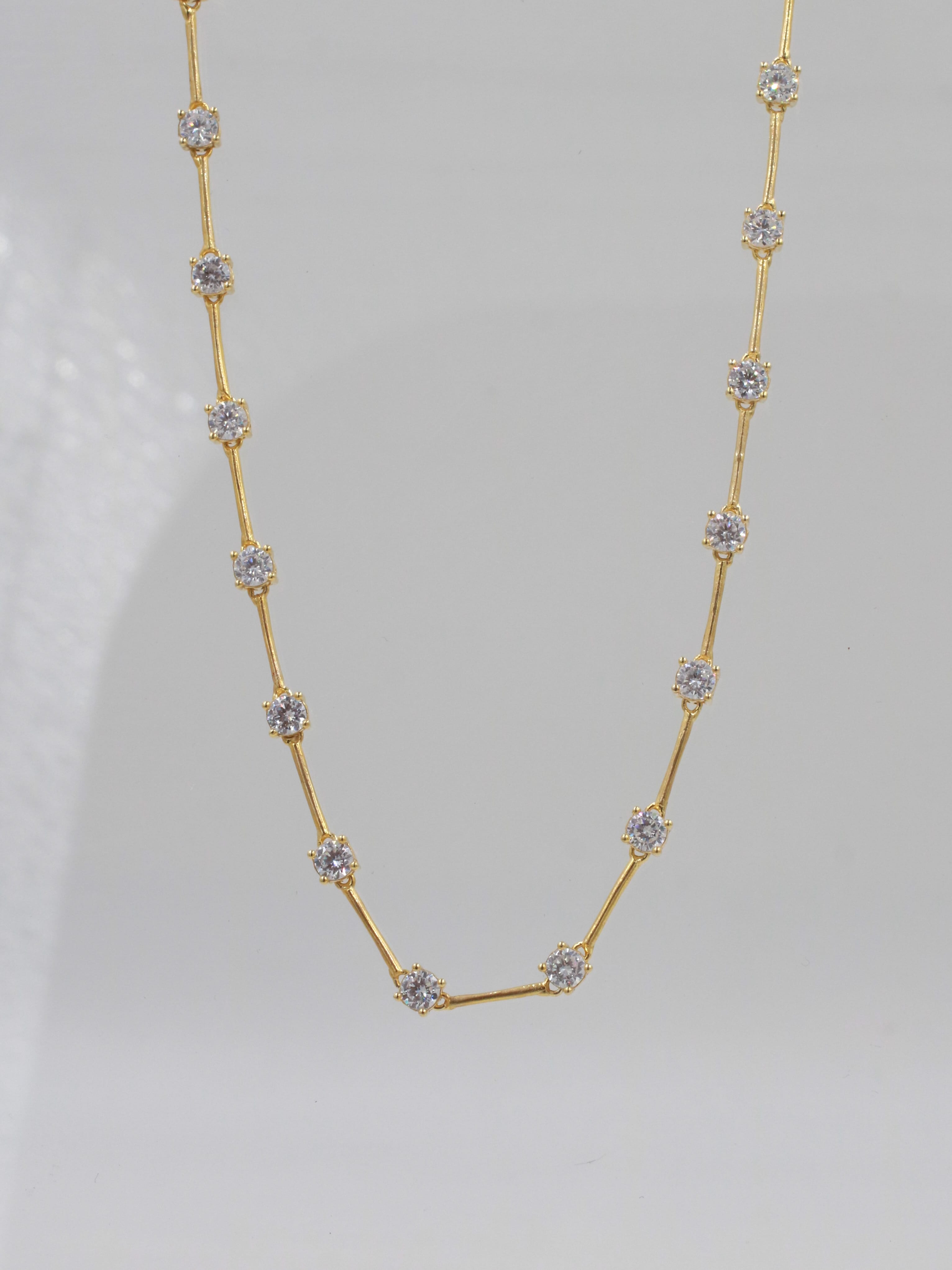 Diamond Stone Choker 925 Silver