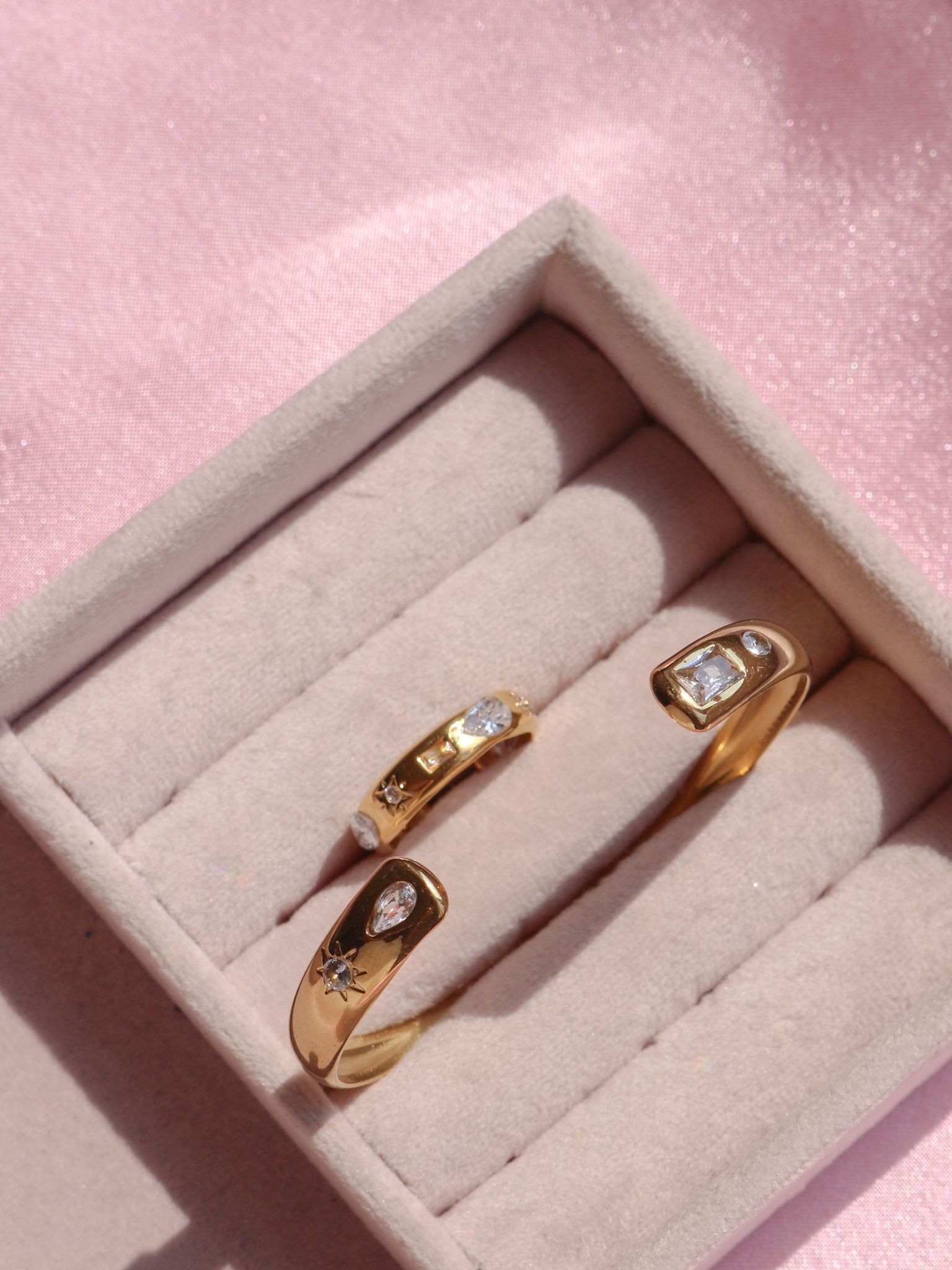 Golden Sparkle Bileklik ve Yüzük Set