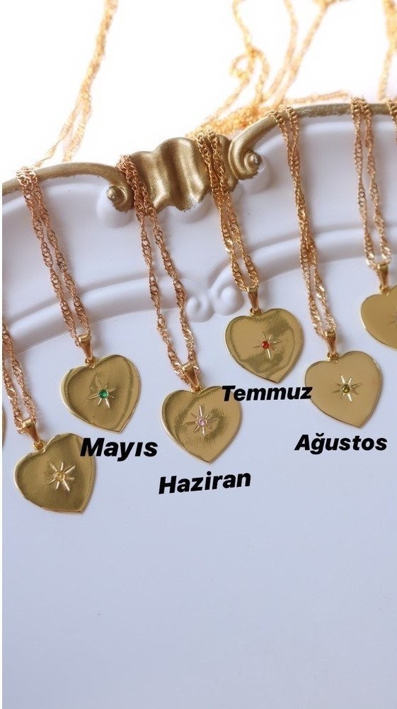 Birthstone Natural Stone Medallion Necklace