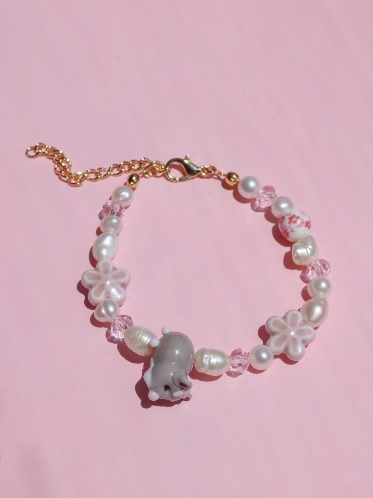 Cute Hamster Pearl Bracelet