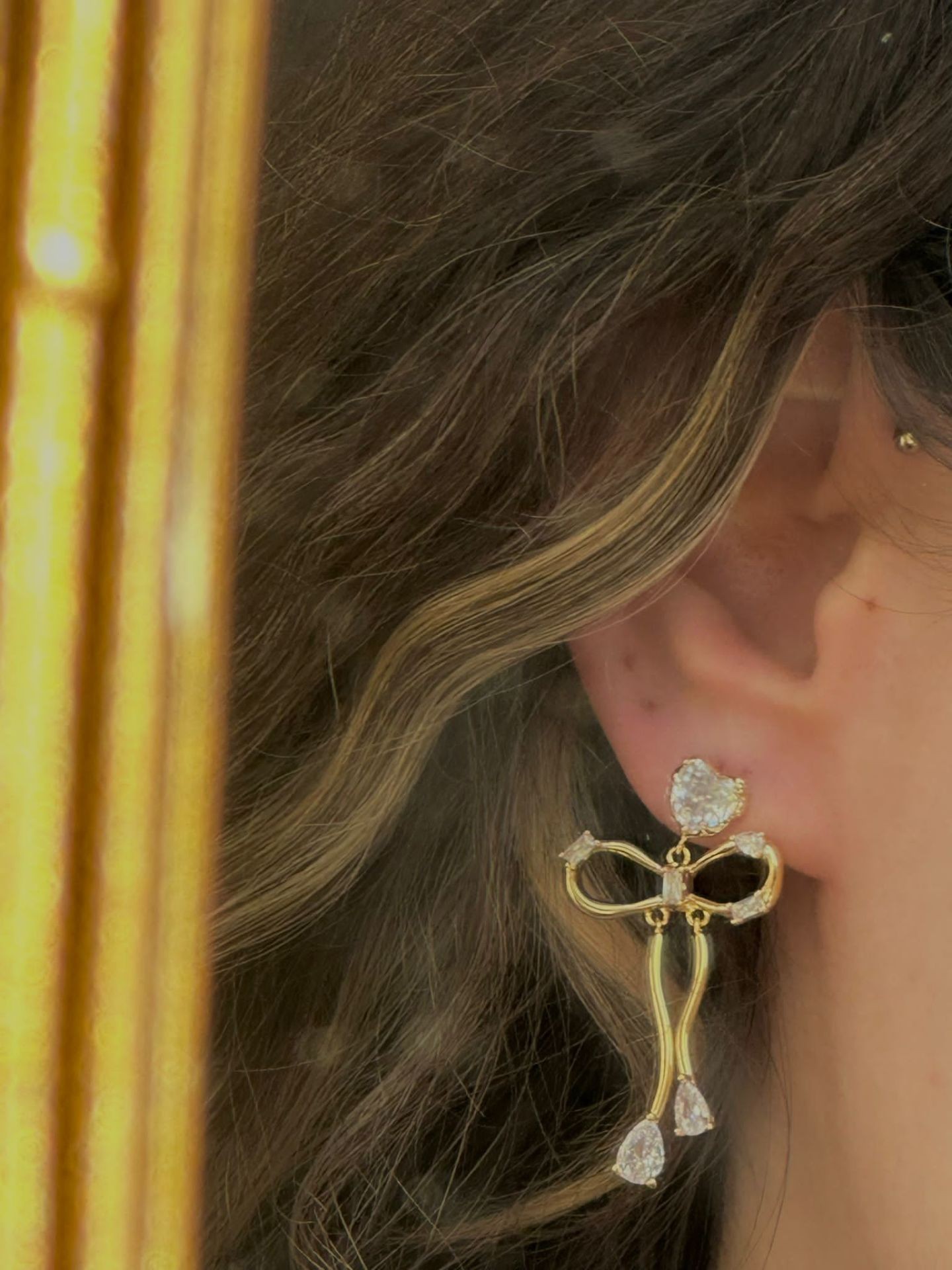Diamond Ribbon Earrings