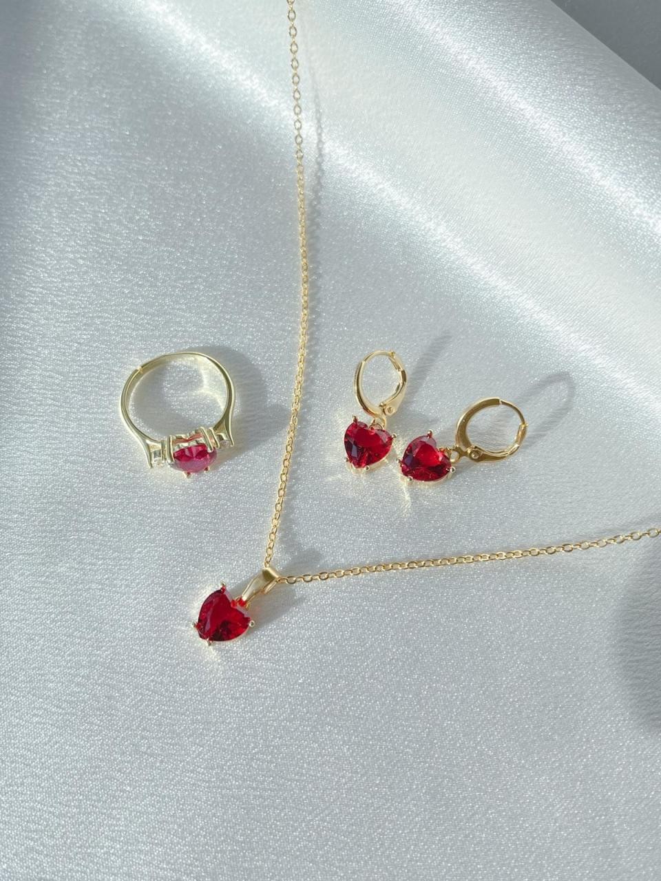 Cutie Heart Necklace Earring Set