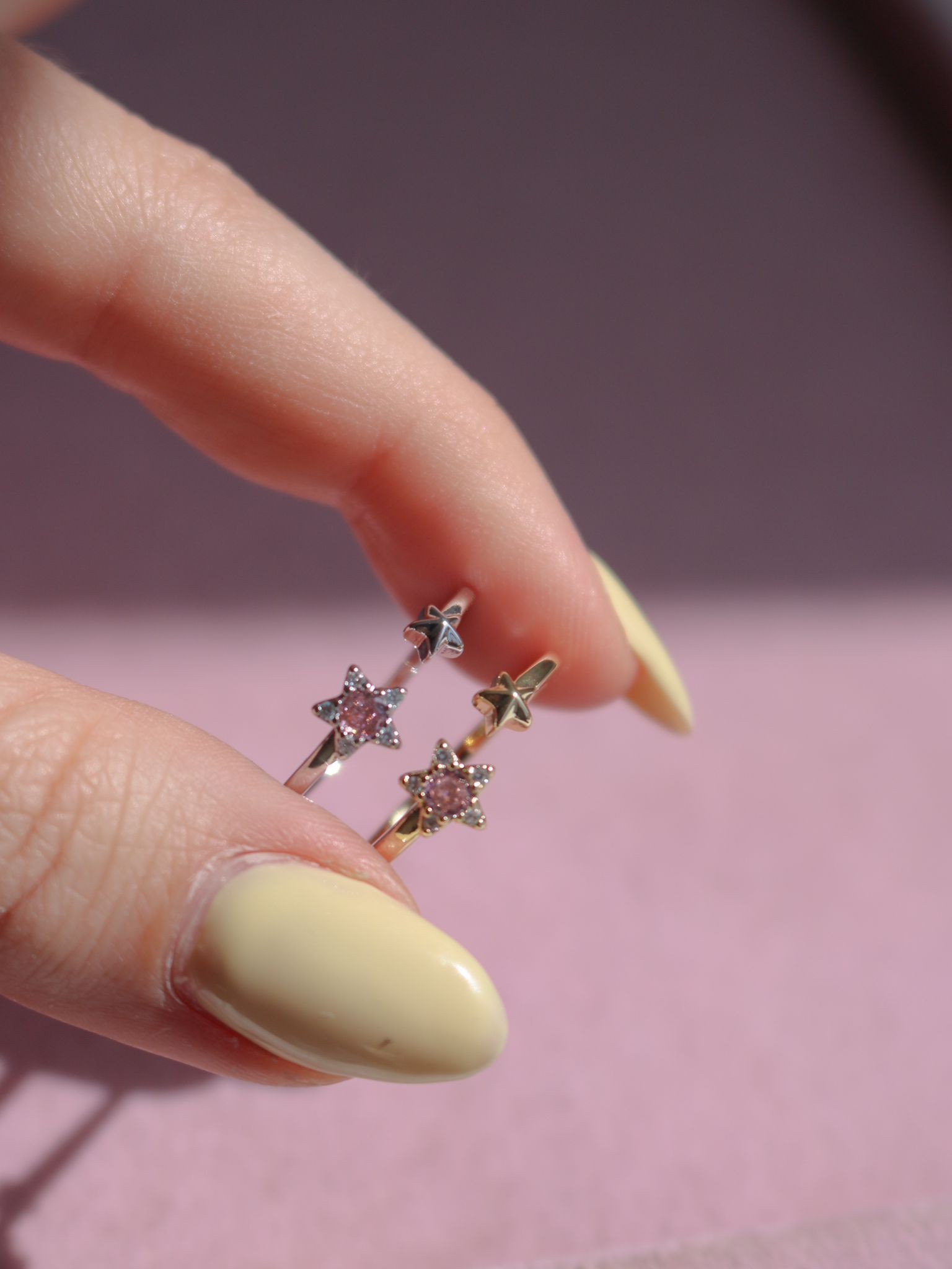 Double Pink Star Yüzük