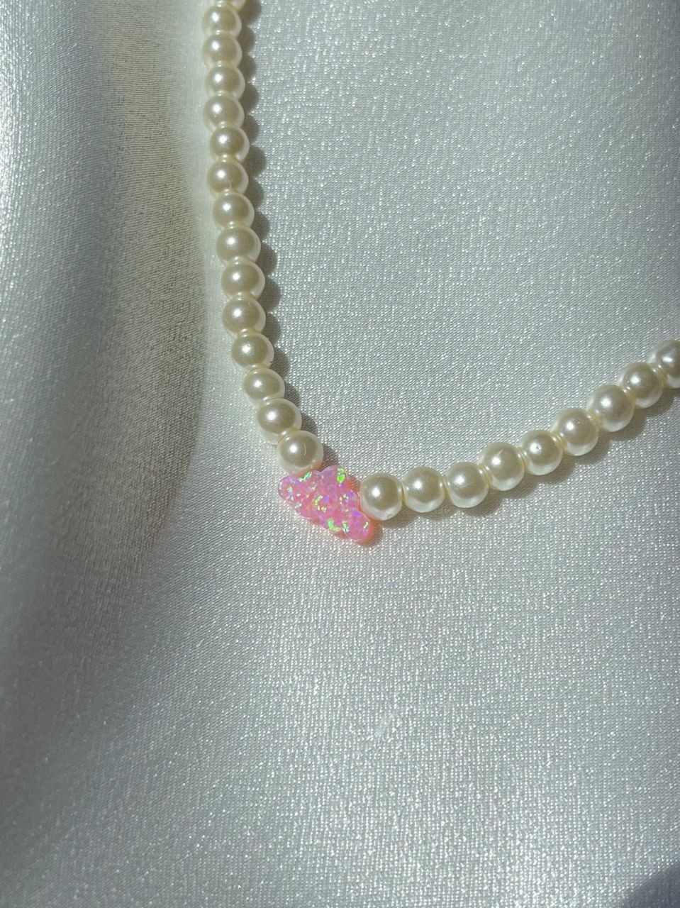 Glass Pearl Opal Cloud Necklace