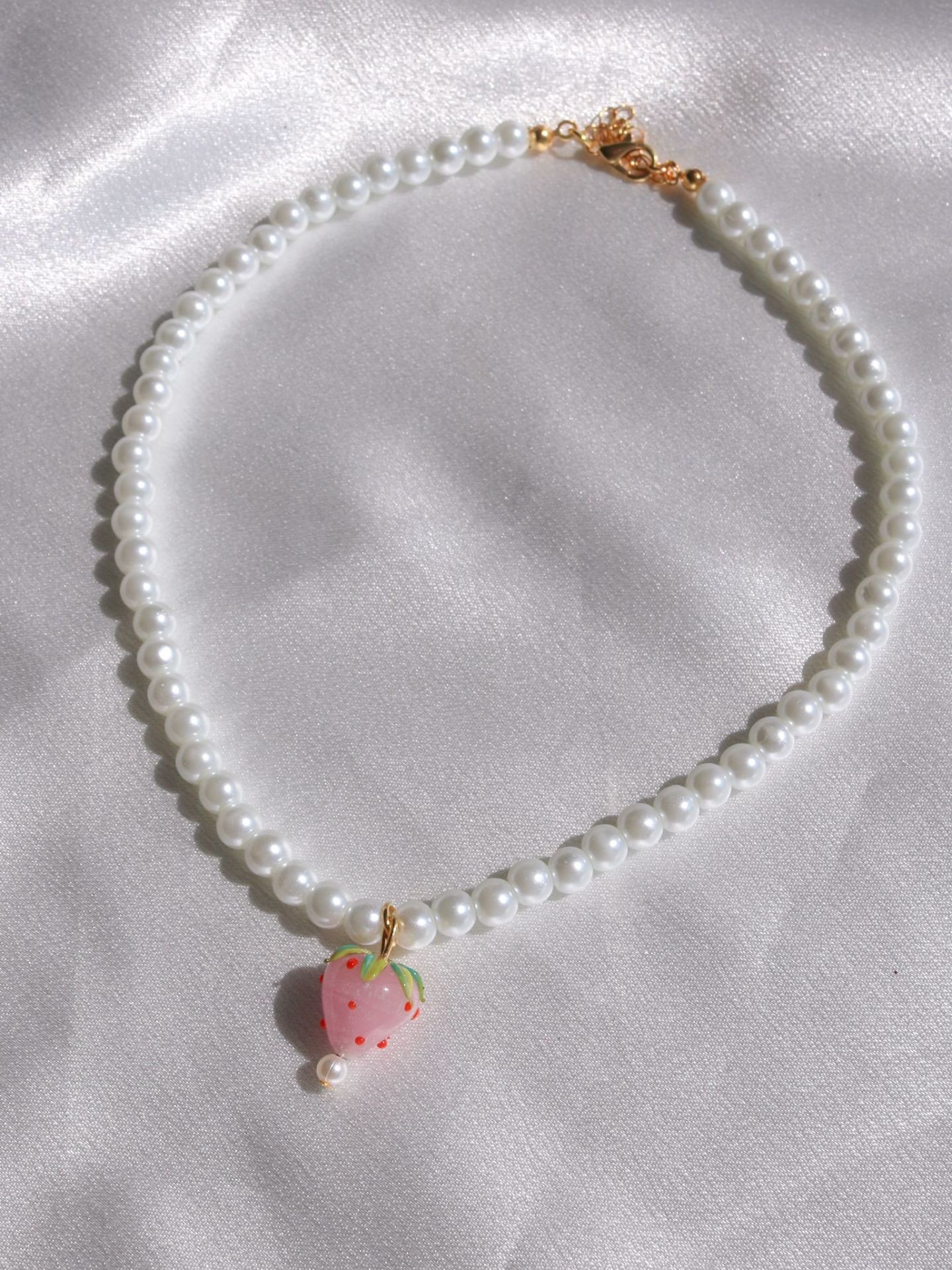 Candy Strawberry Pearl Necklace
