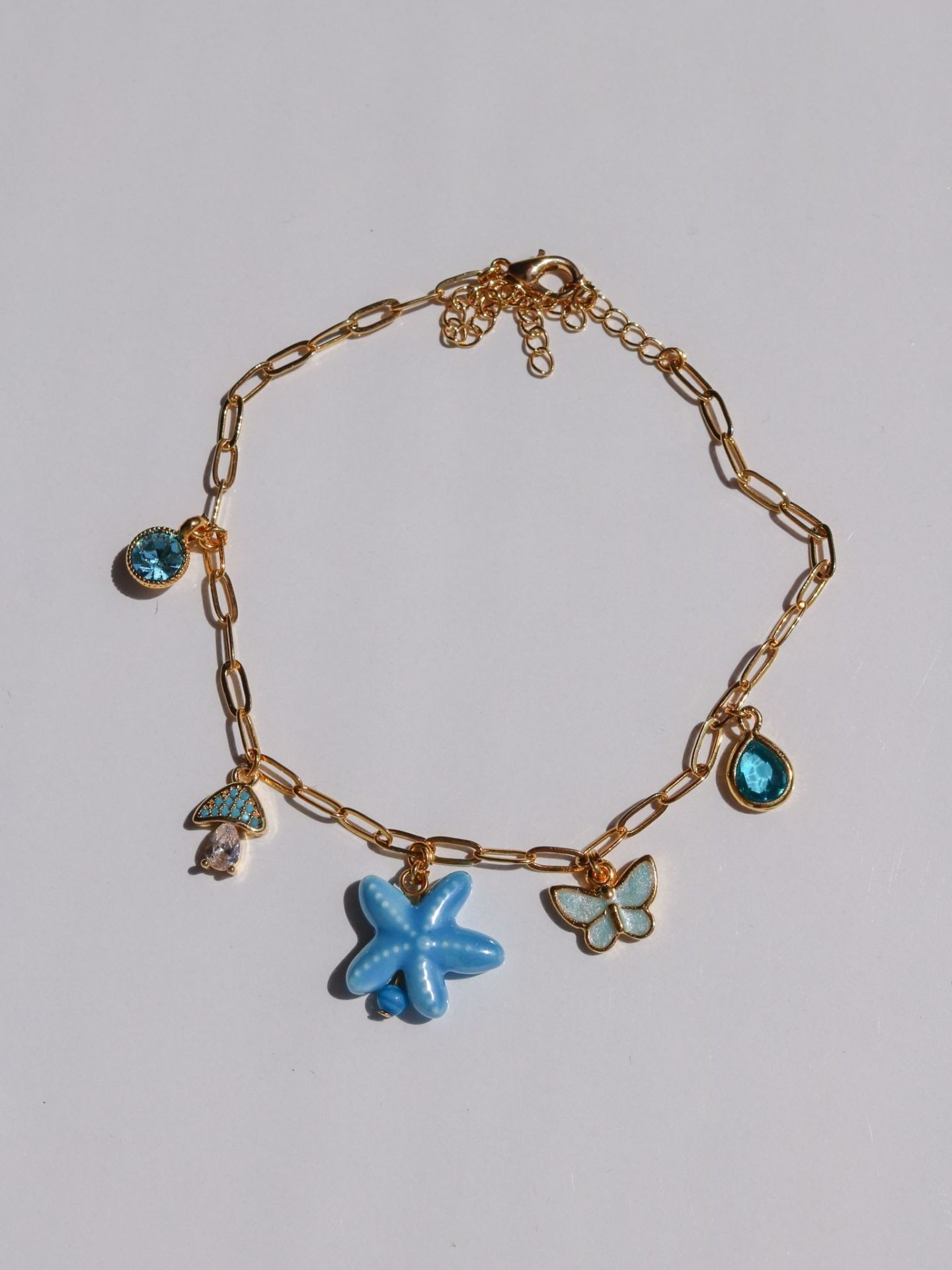 Blue Starfish Anklet
