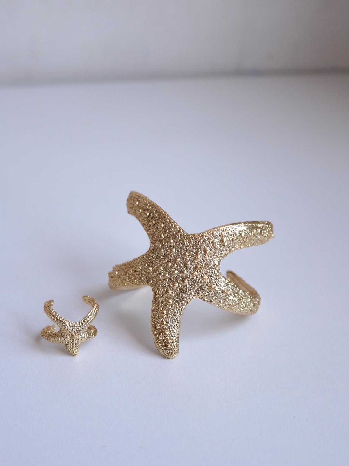 Golden Starfish Yüzük, Bileklik Set