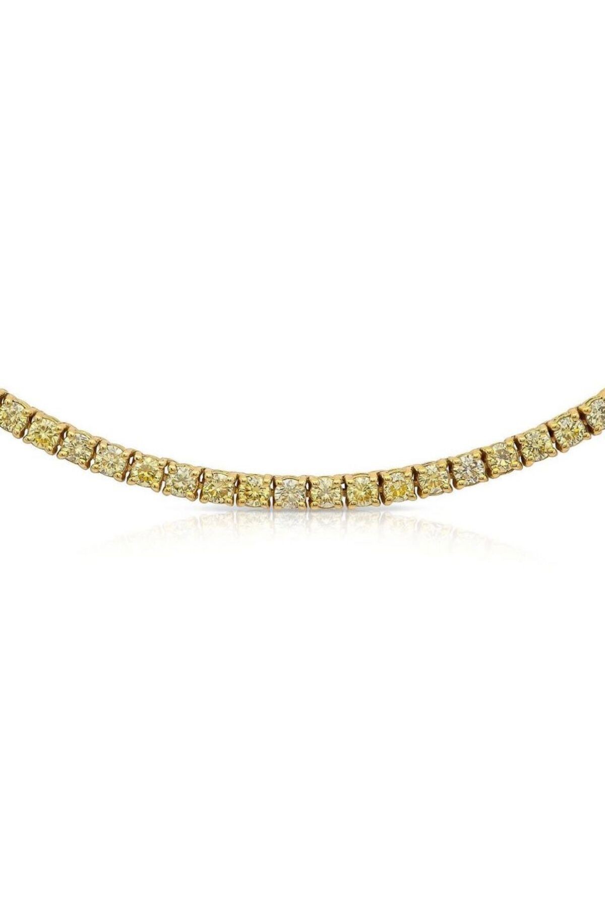 Yellow Zircon Stone Waterway Necklace - gold