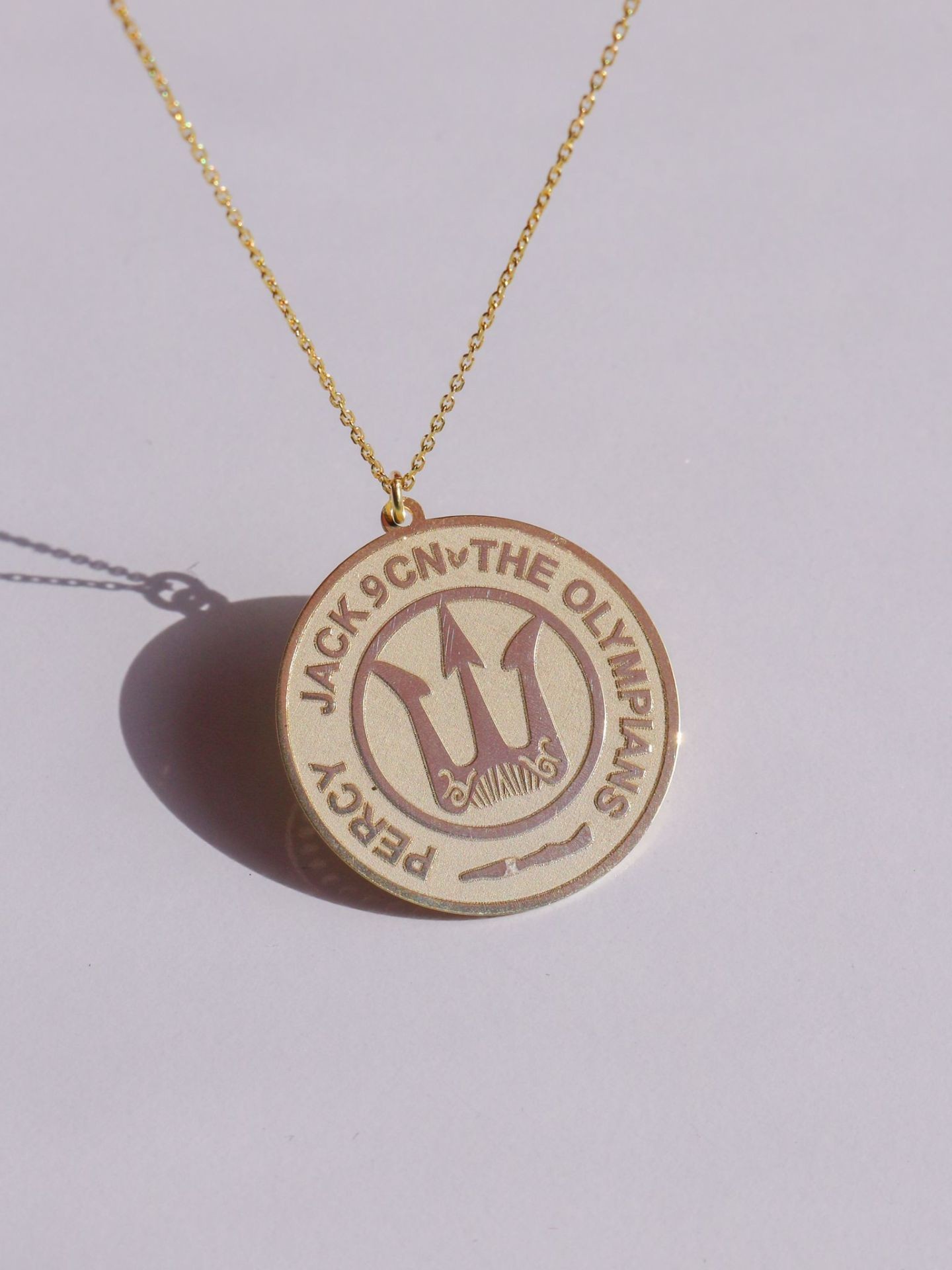 Percy Jackson and the Olympians 925 Silver Medallion Necklace