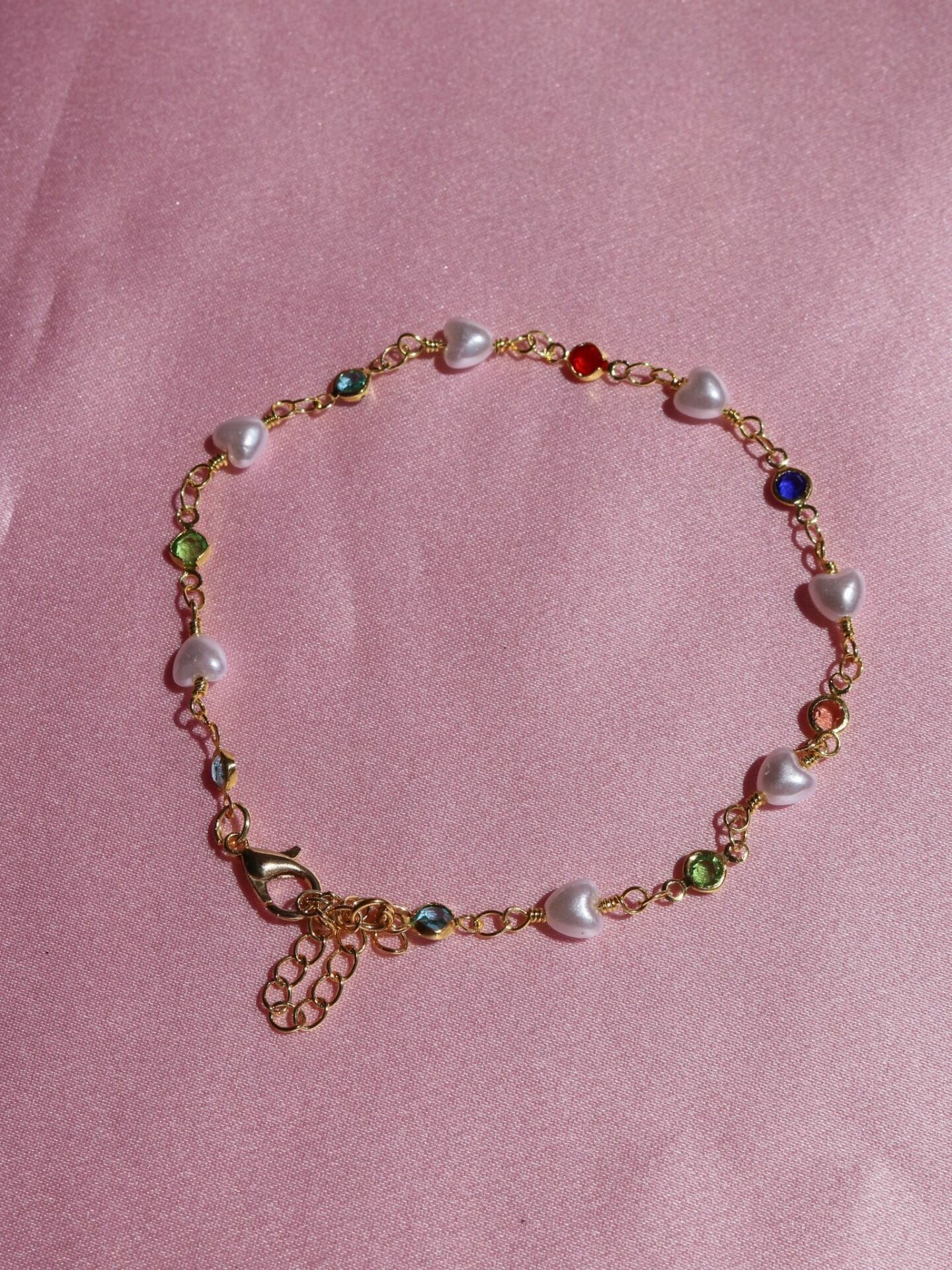 Colorful Heart Anklet