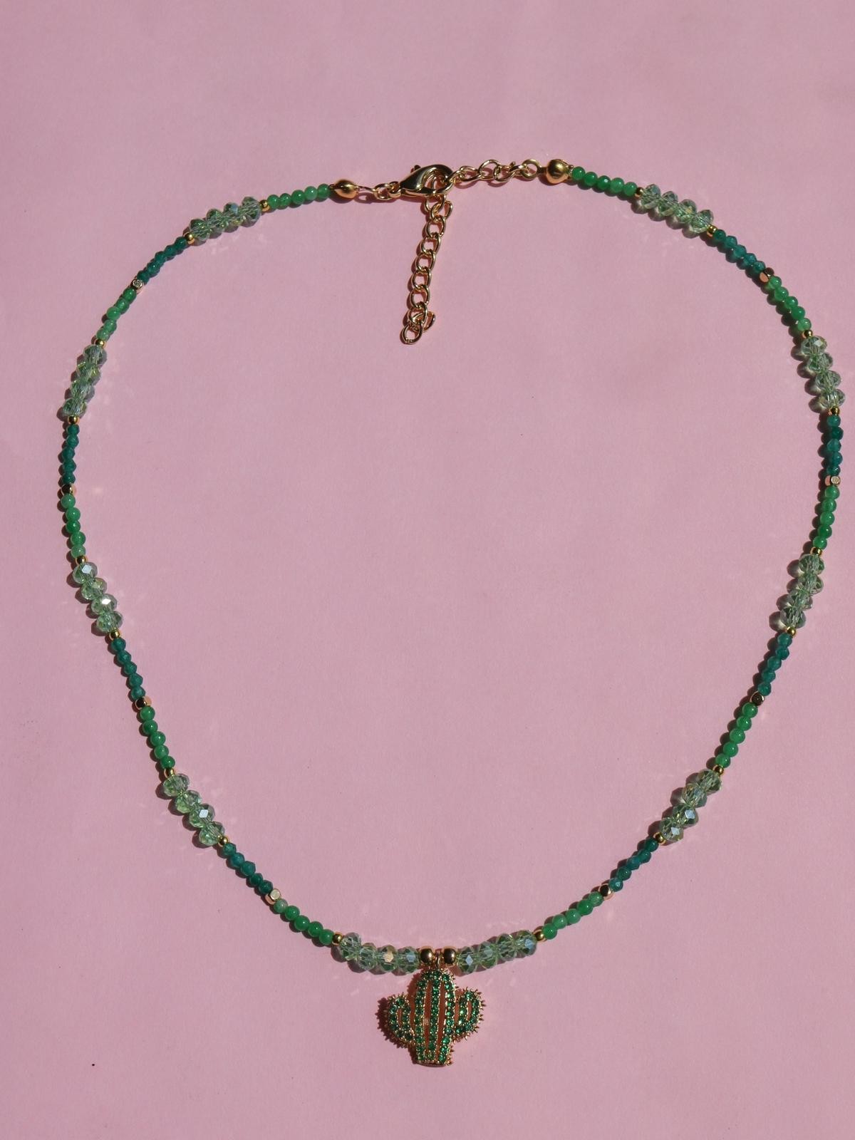 Cactus Natural Stone Design Necklace