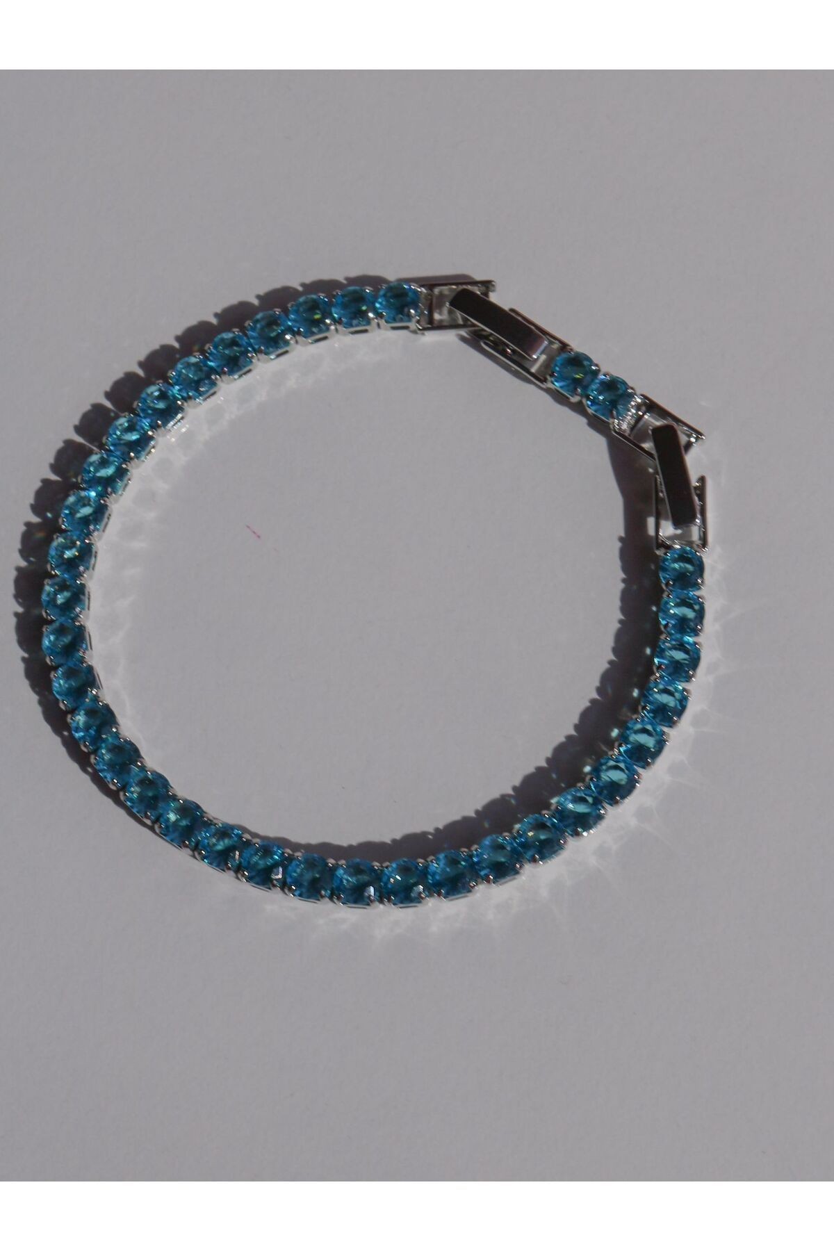 Blue Zircon Stone Waterway Bracelet - silver