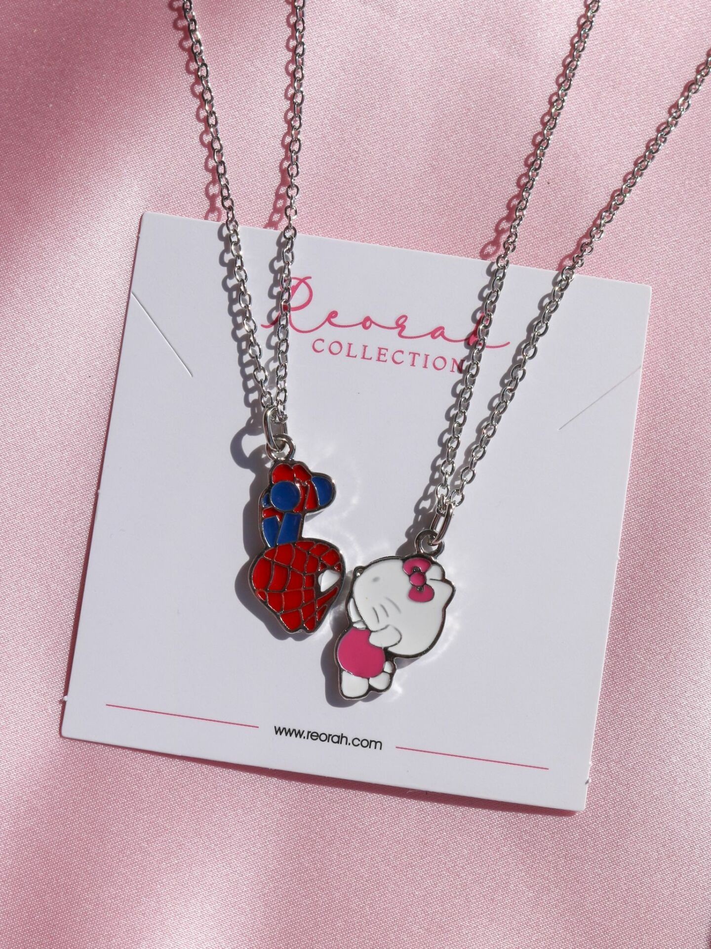 Spiderman Hello Kitty Couple Necklace