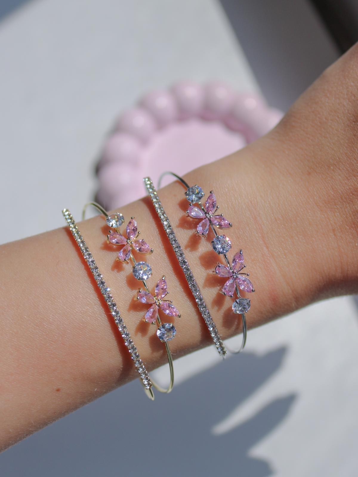 Pink Butterfly Shine Bileklik