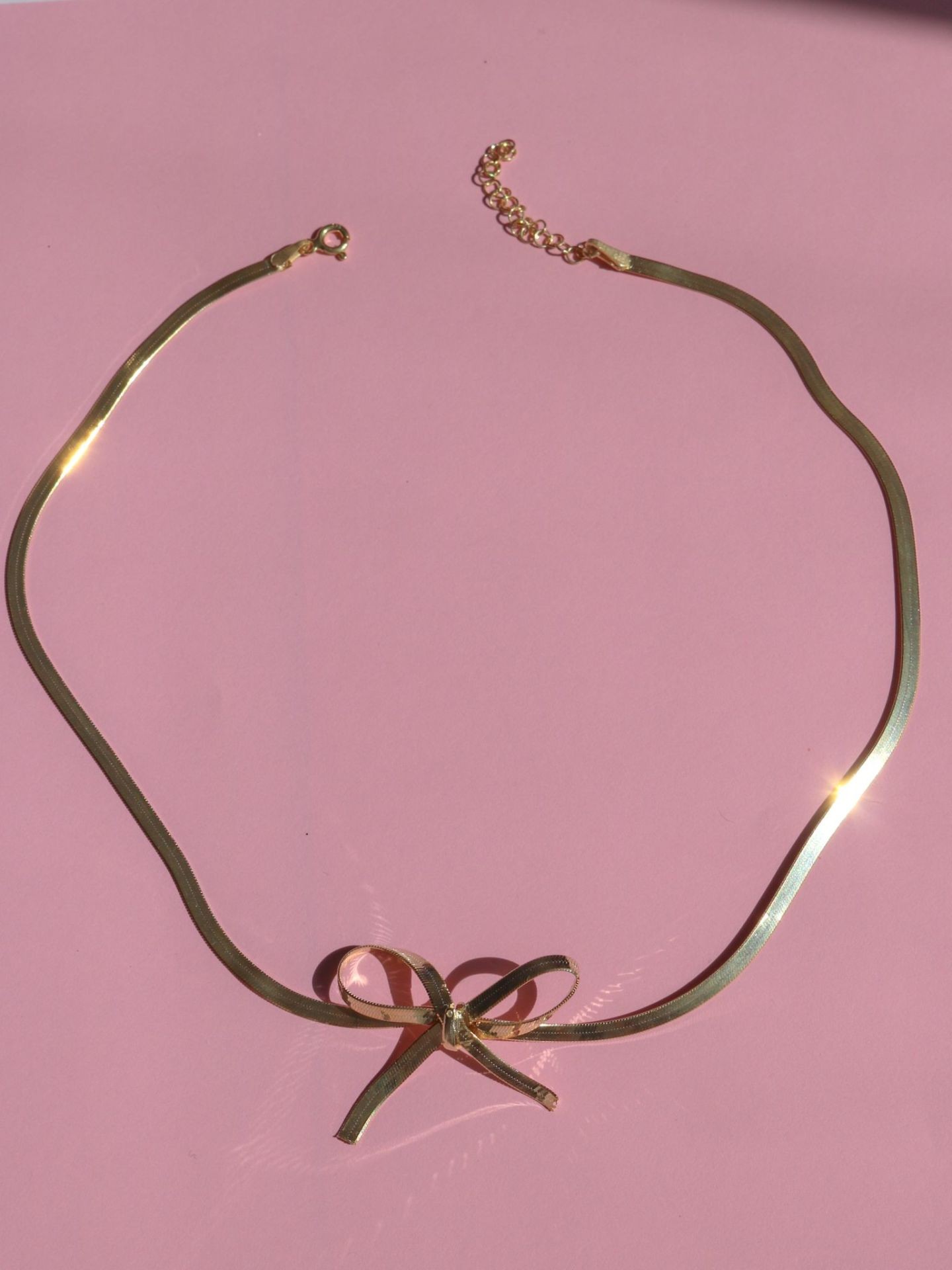 925 Silver Flat Bow Necklace