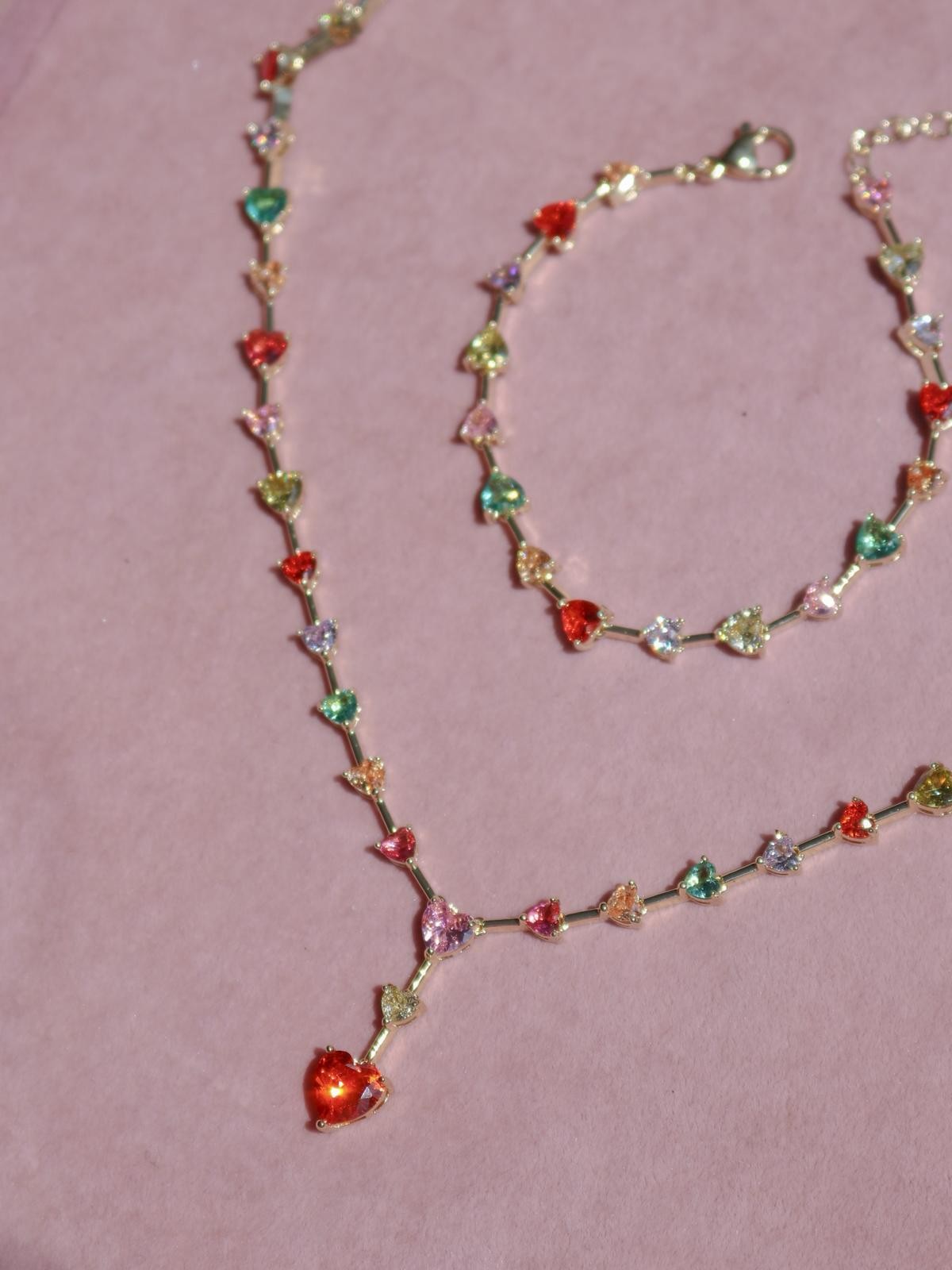 Colorful Heartline Kolye