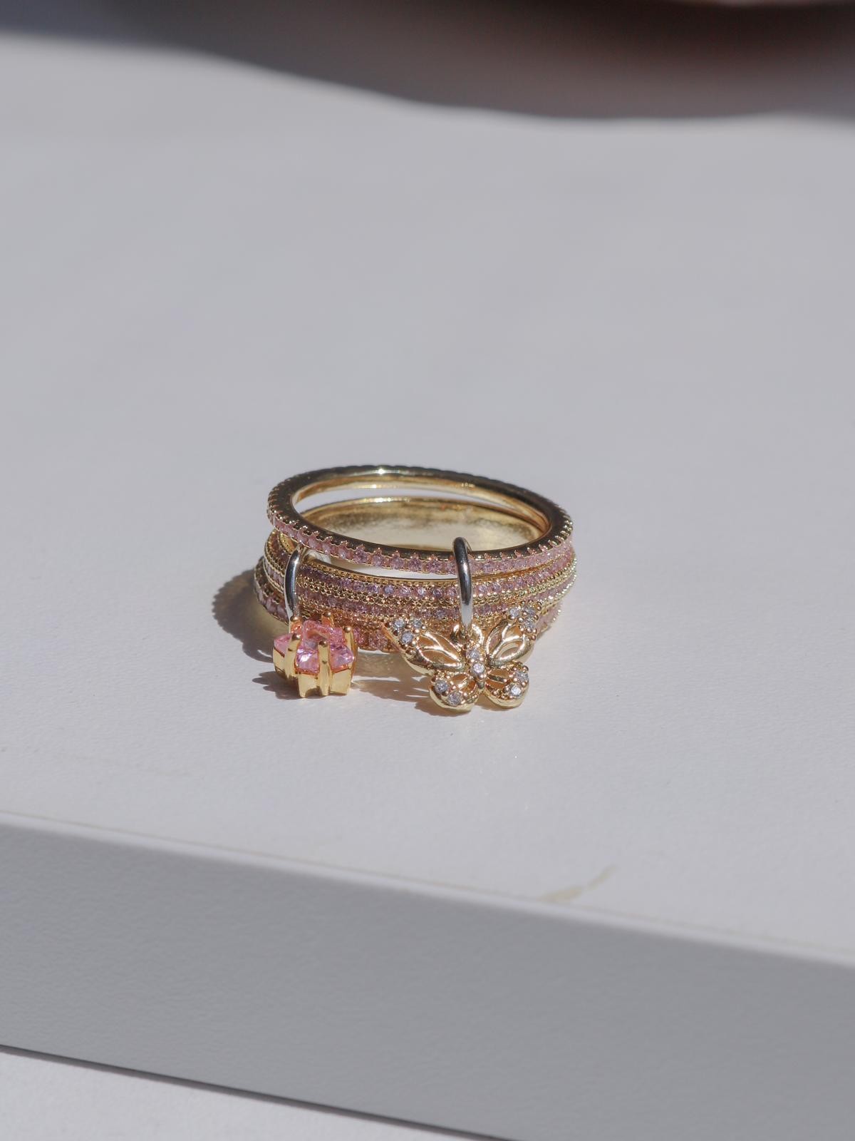 Pembe Velorien Charm Yüzük 15 - M Beden