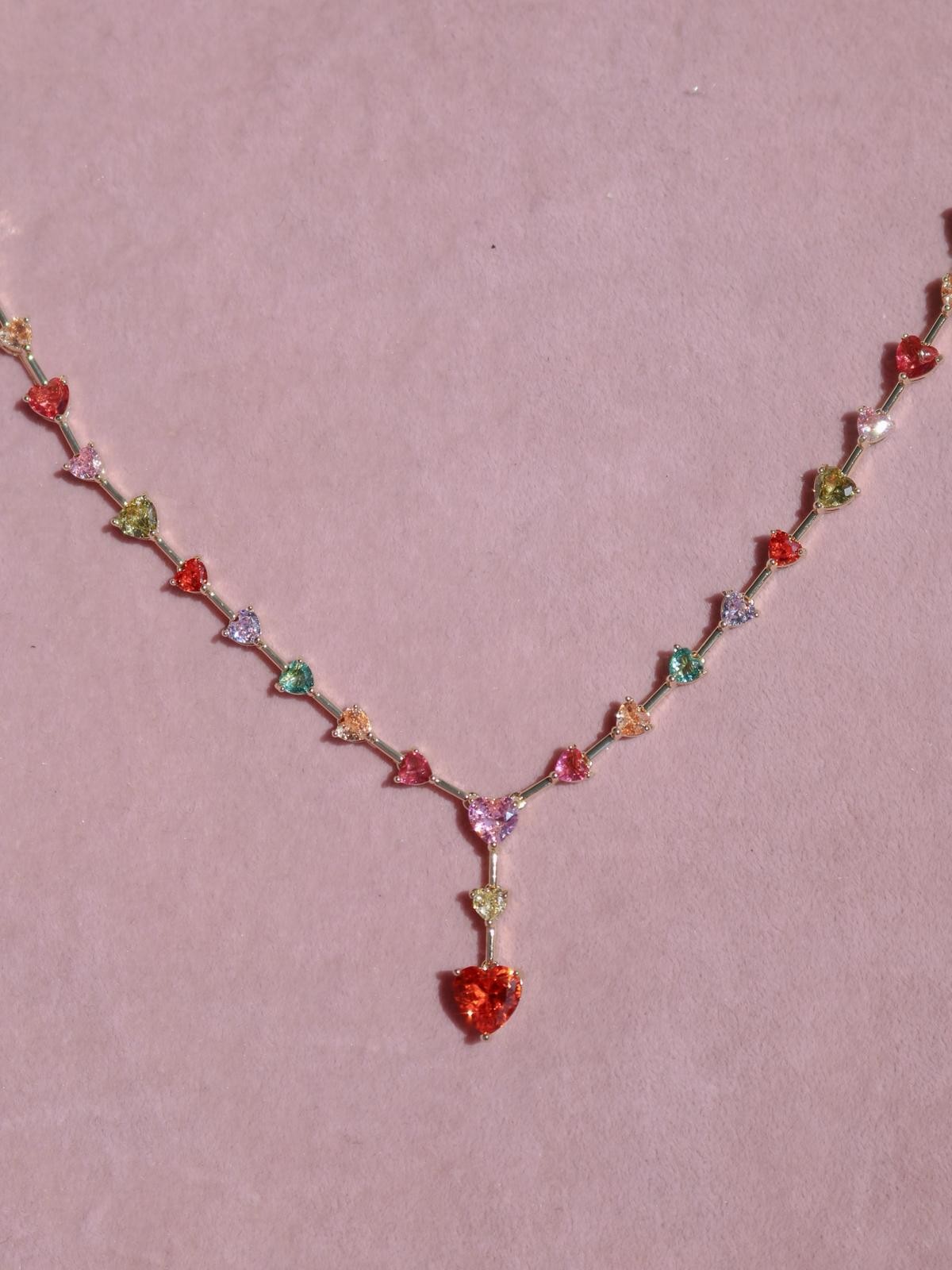 Colorful Heartline Kolye