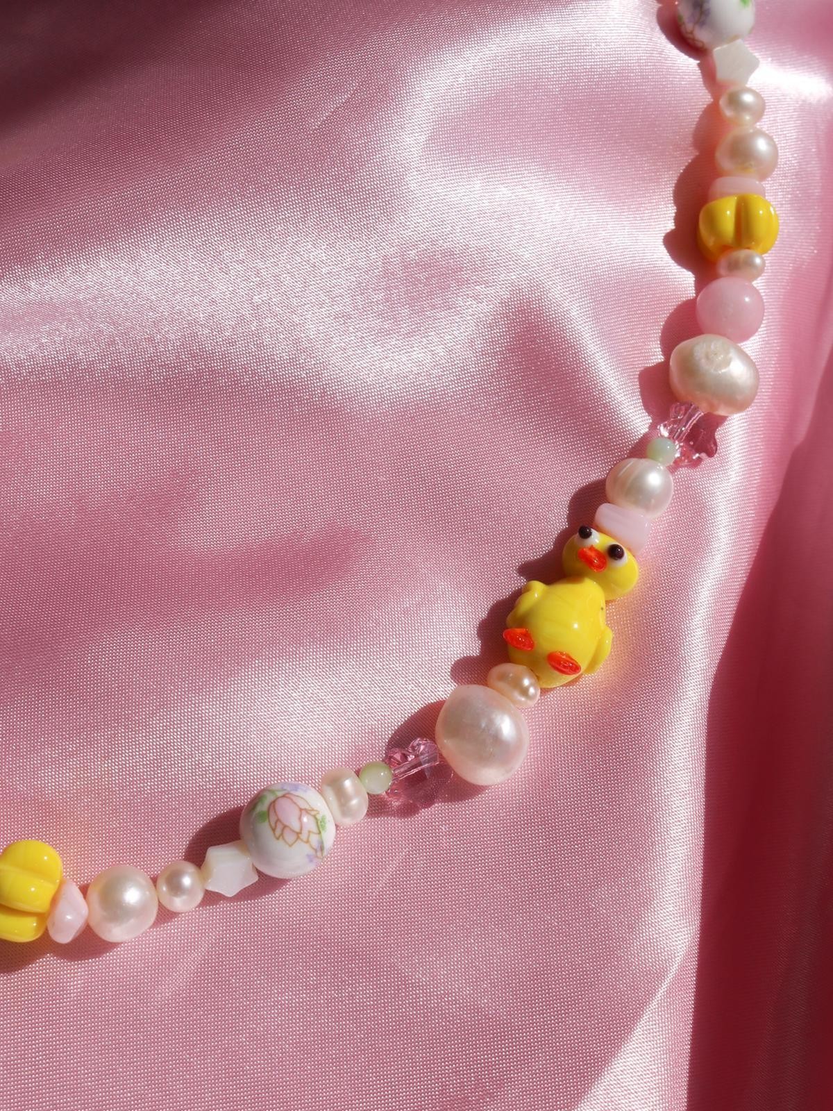 Ducky Mushroom Cute İnci Kolye