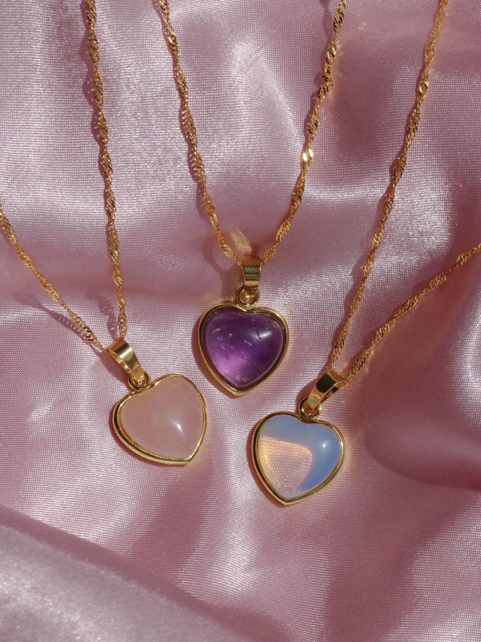 Natural Stone Heart Necklace