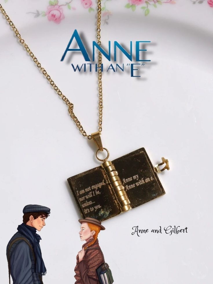 Anne with an E Written Book Necklace Steel