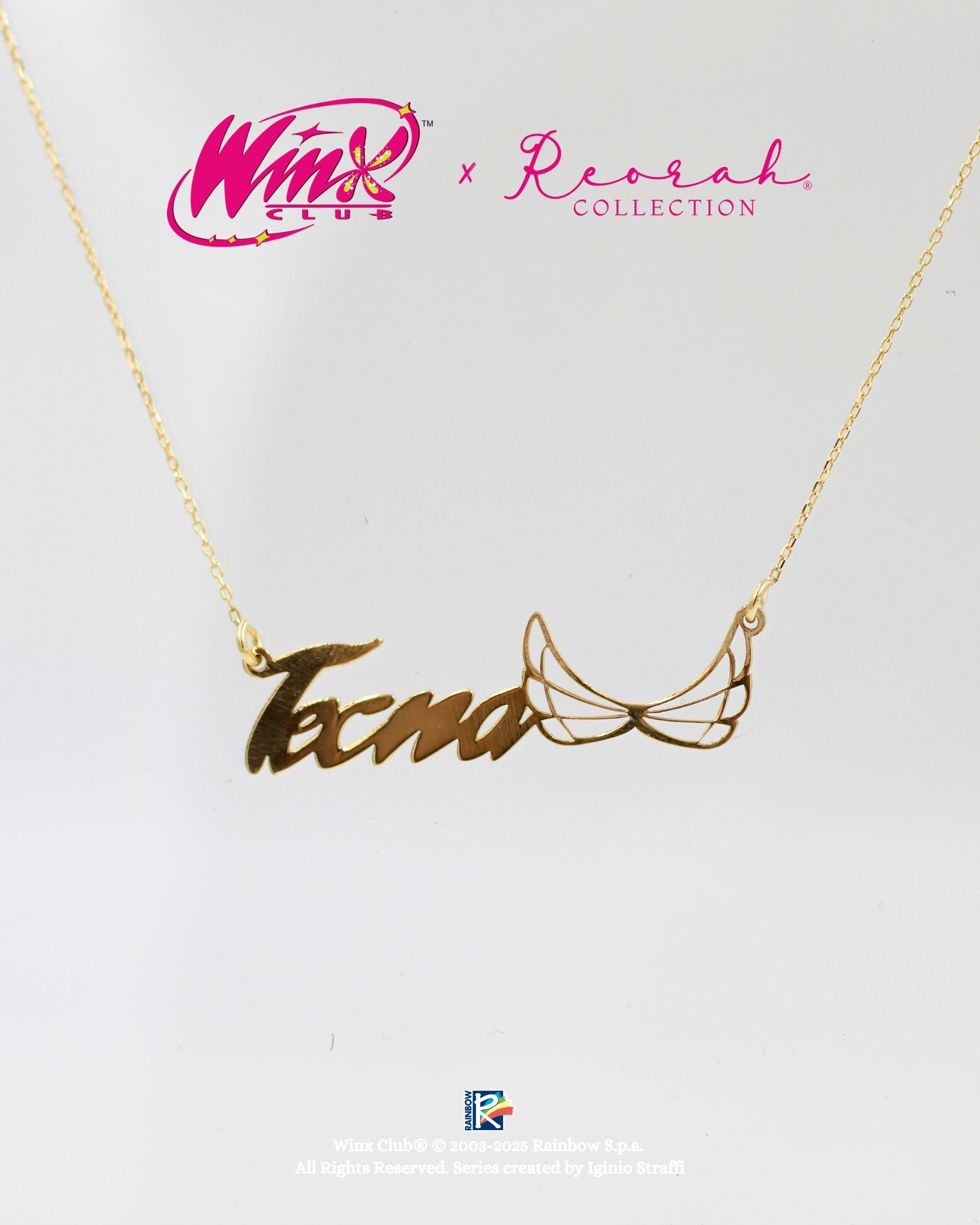 Winx Club® Tecna Personalized 925 Silver Enchantix Wings Name Necklace