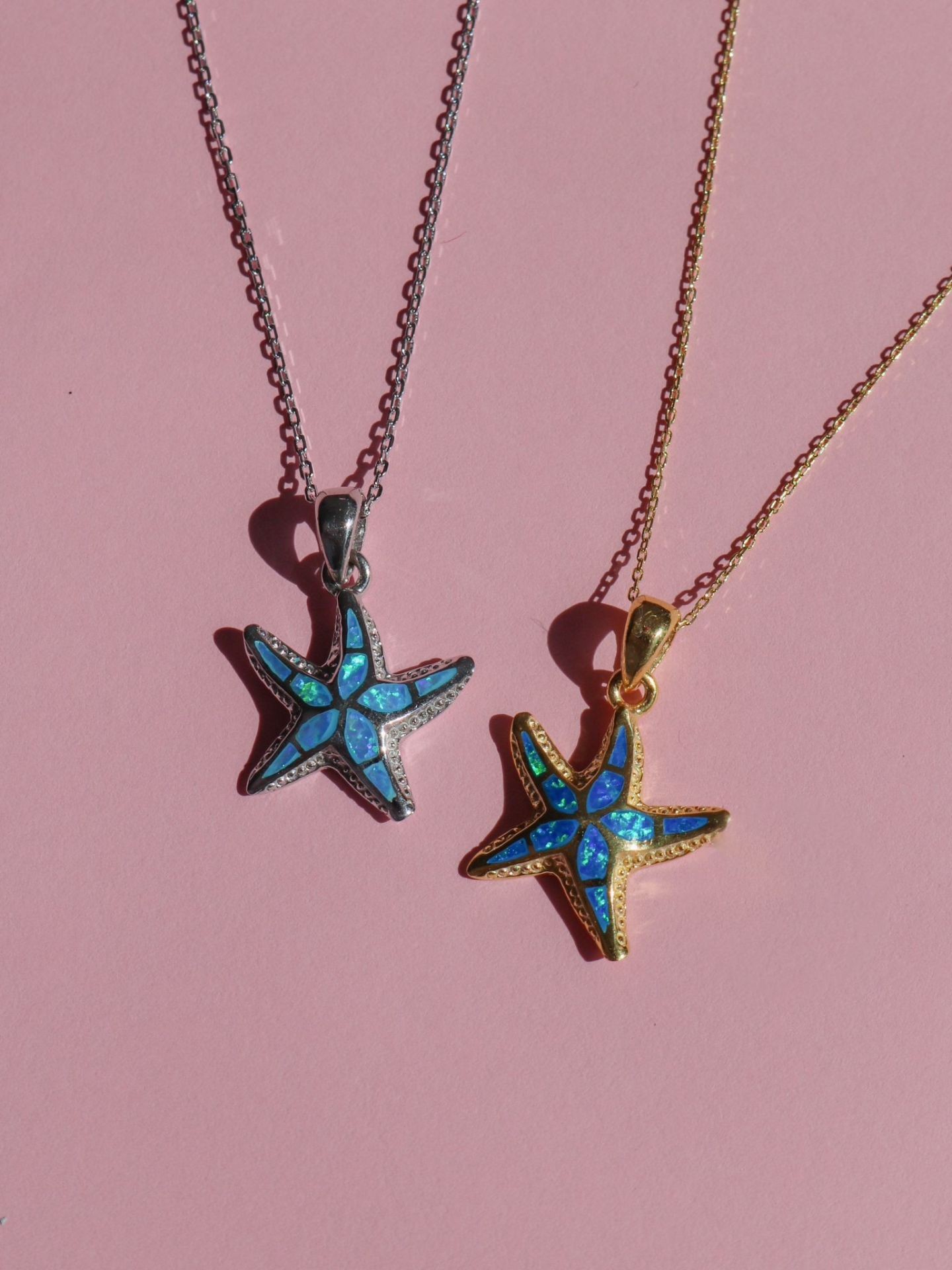 Opal Design Necklaces Turtle - Starfish 925 Sterling Silver
