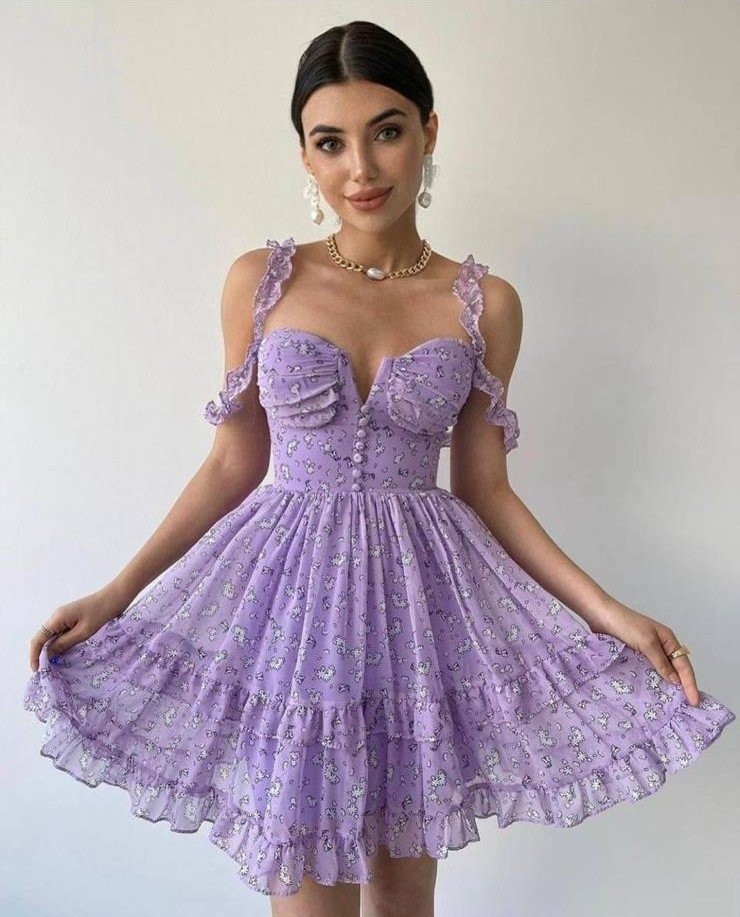 Lilac Floral Dress