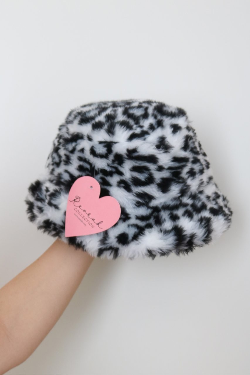 White Leopard Plush Hat