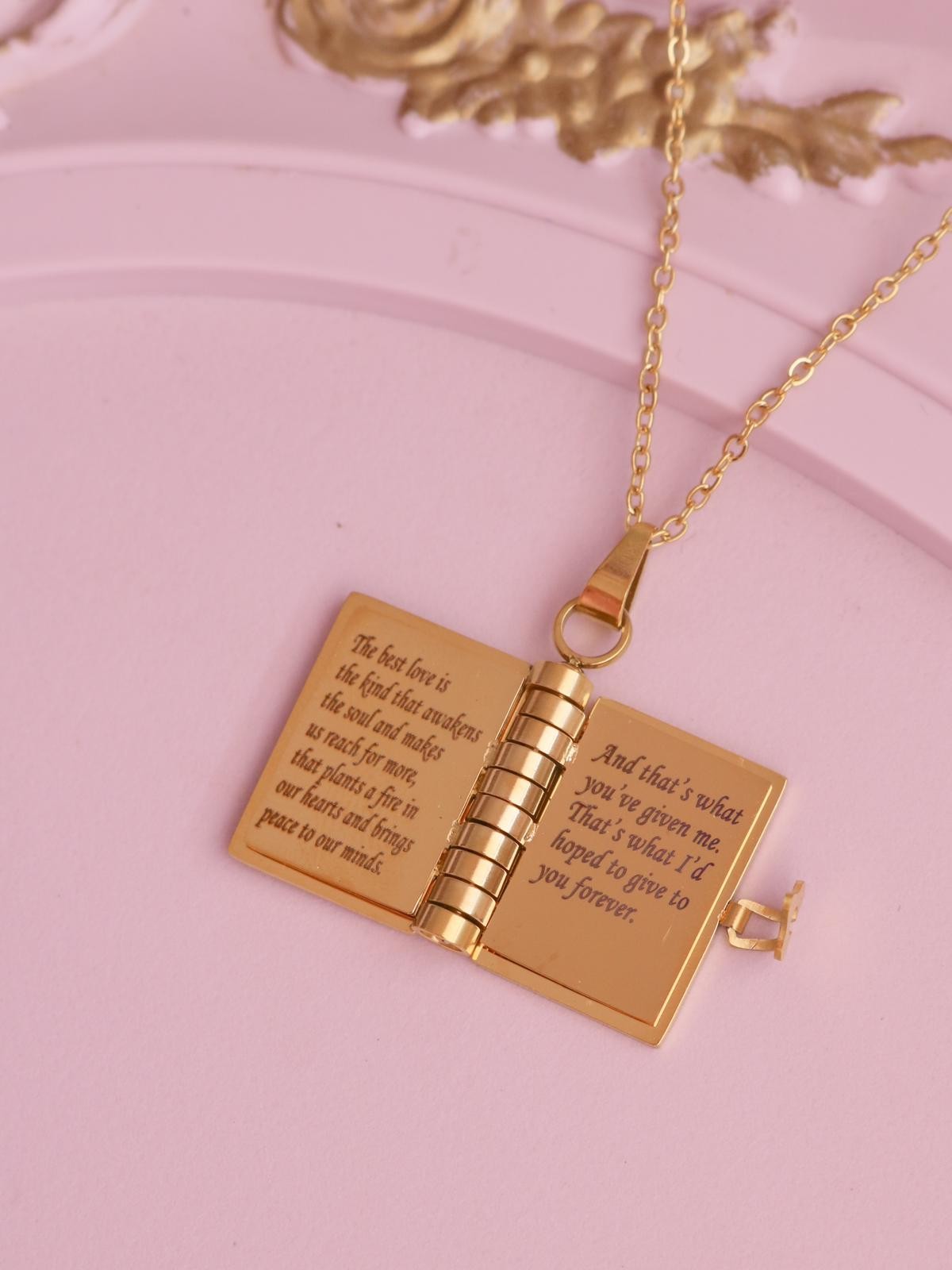 Notebook Letter to Allie Steel Necklace