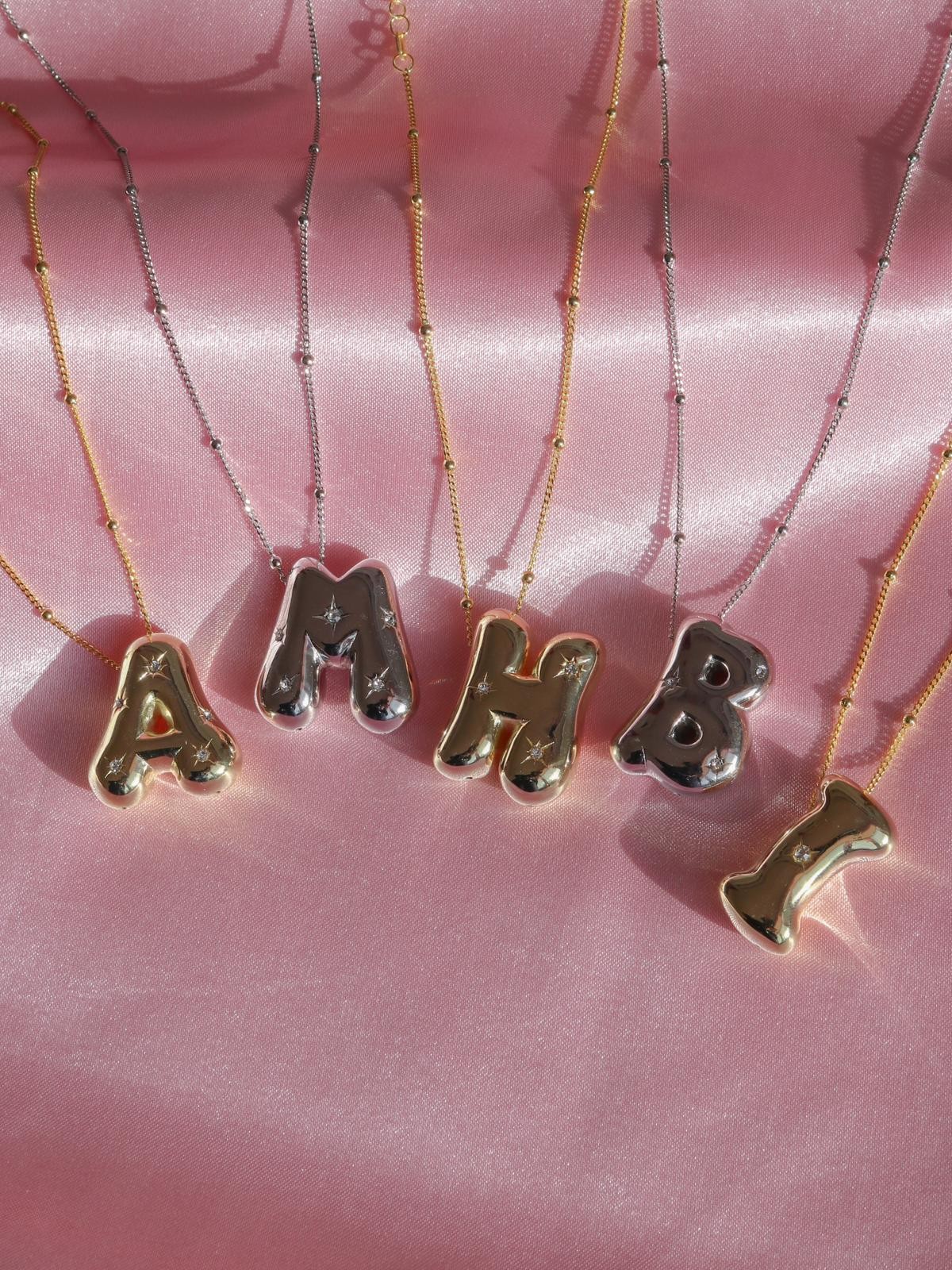 Shiny Sugar Letter Necklace 925 Silver