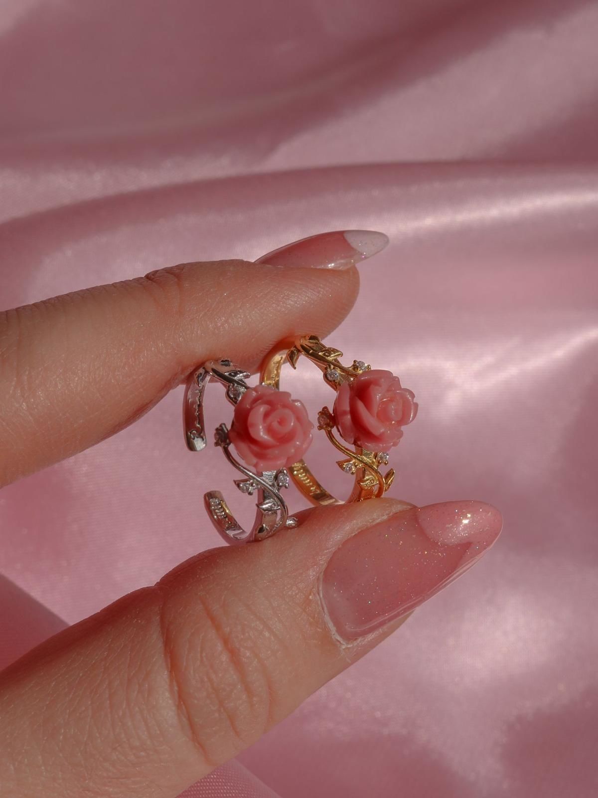 Belle Pink Rose Ring 925 Silver