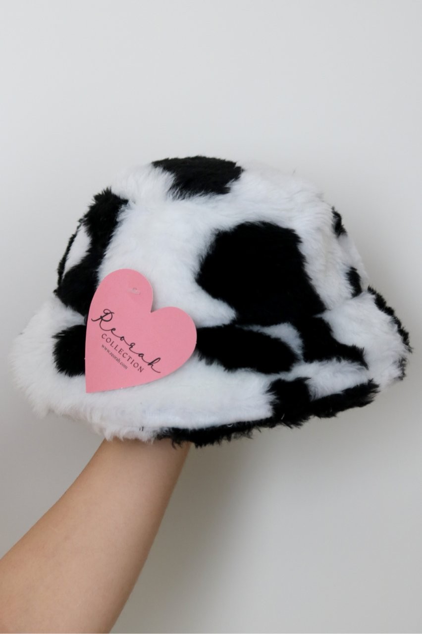 Cow Pattern Plush Hat