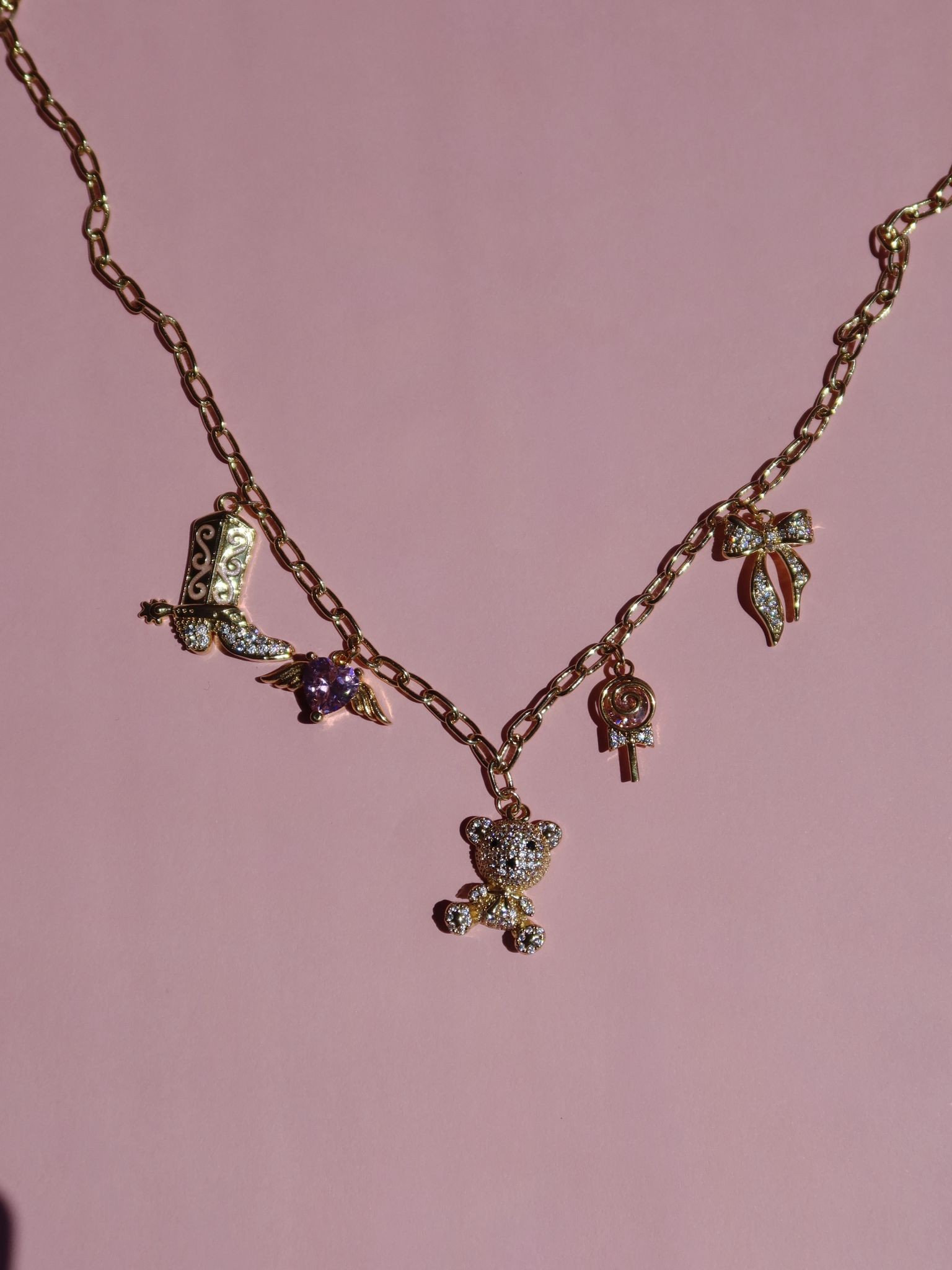 Sweet Teddy Charm Necklace
