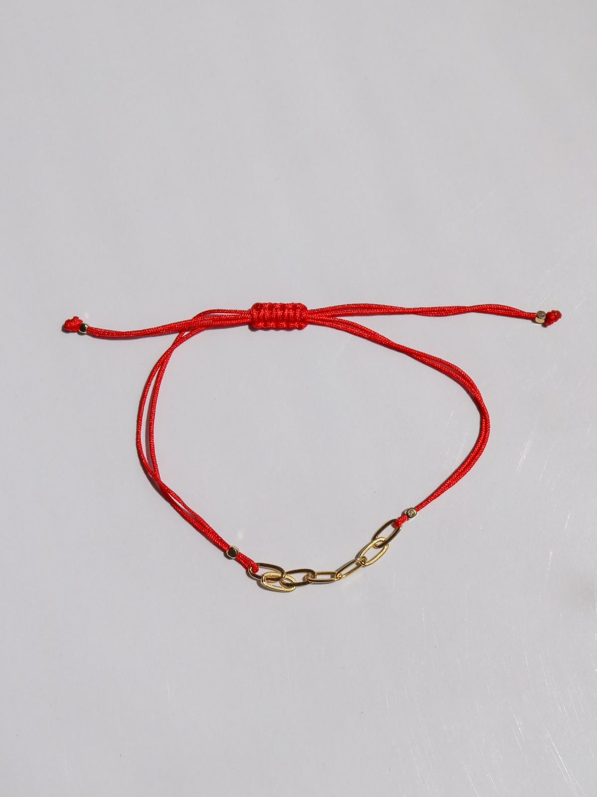 Red Rope Paperclip Chain Charm Bracelet (Without Charm) | Manifest